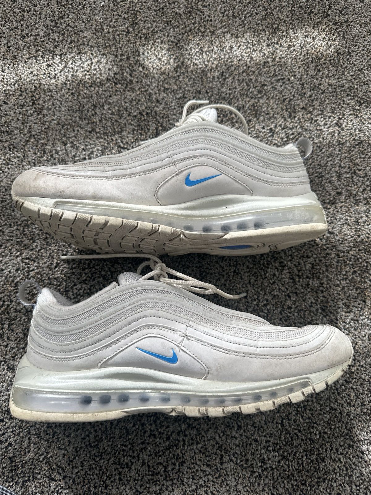 Nike Off white and blue Nike air max 97s Size US 10.5 / EU 43-44 - 2 Thumbnail