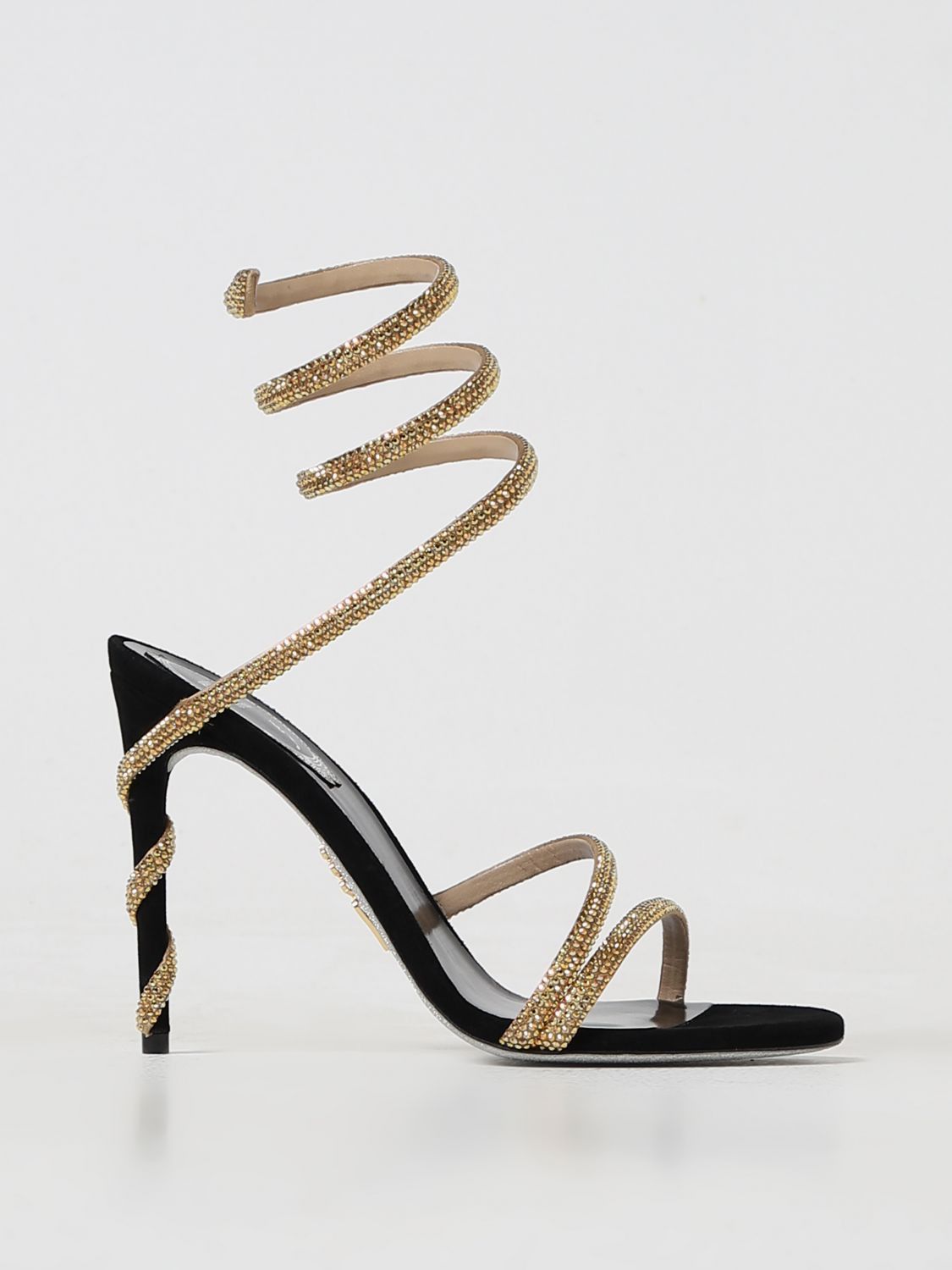 image of Rene Caovilla Heel Shoesed Sandals Woman Black, Women's (Size 6)