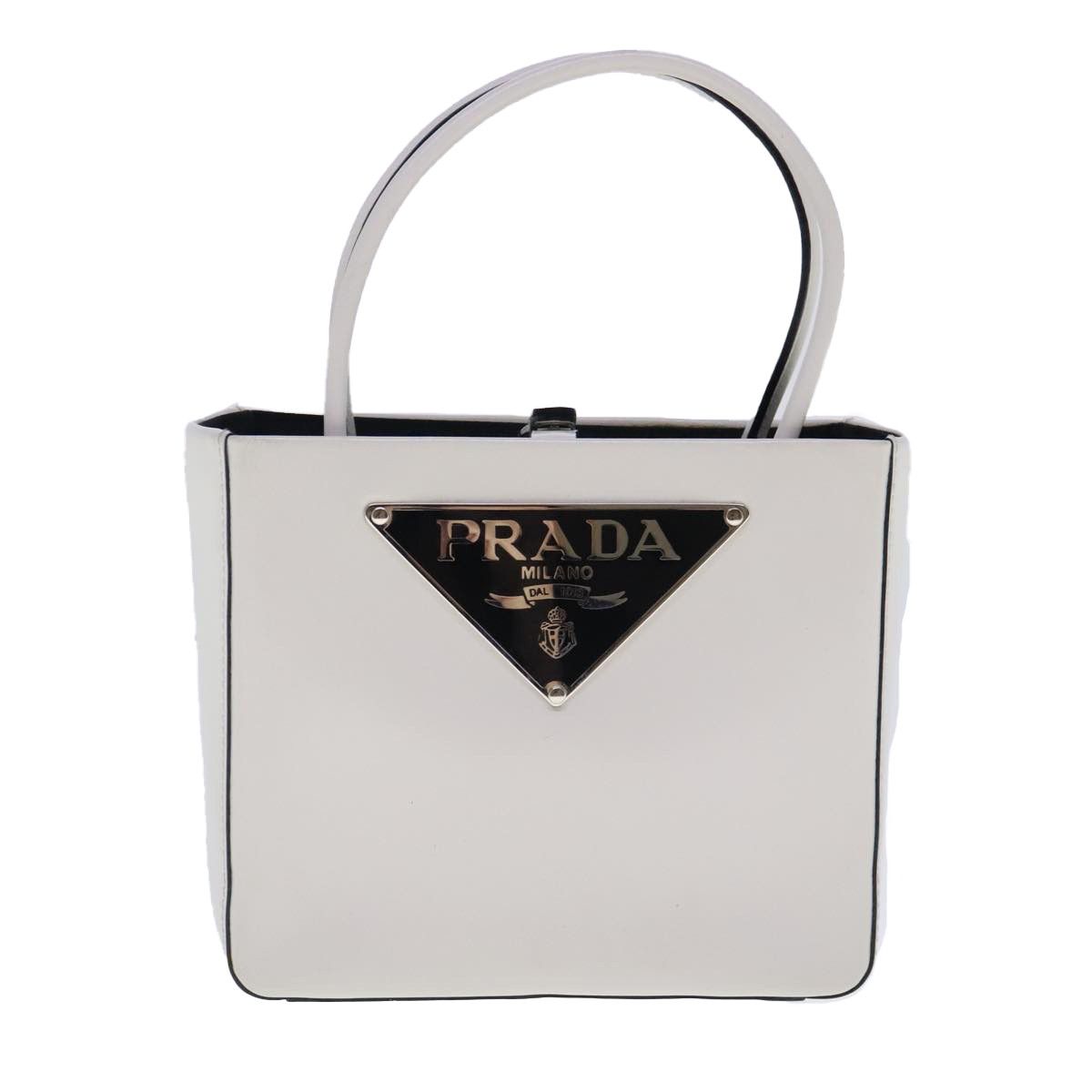 Panier White Leather Handbag (Pre-Owned)
