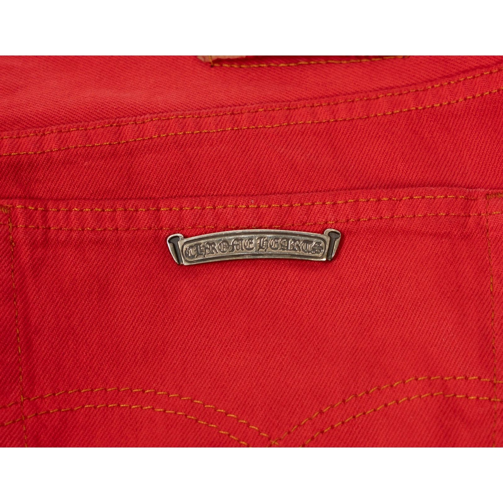 Chrome Hearts Red Denim Paris Exclusive 'Red Crosses' Size US 33 - 11 Thumbnail