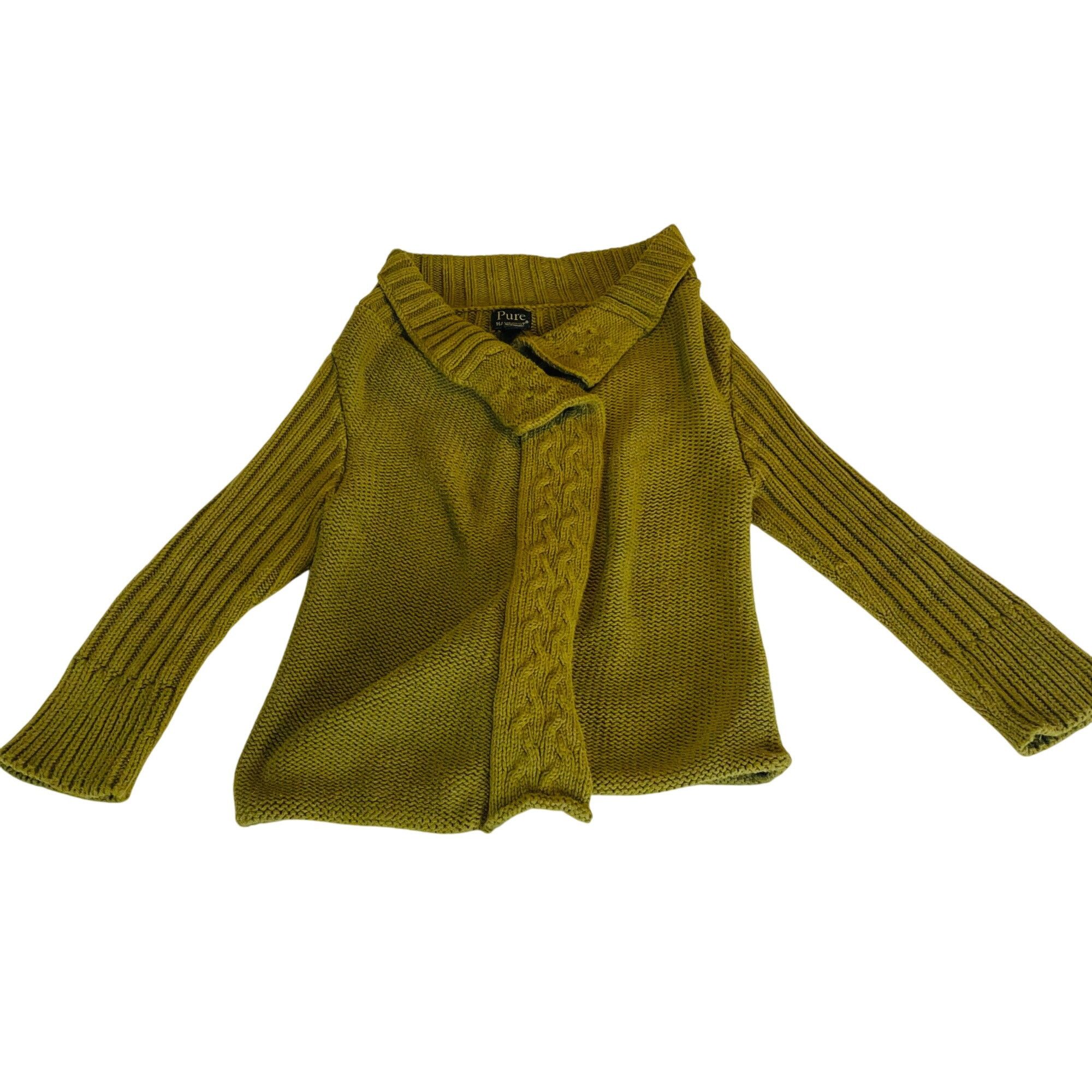 Other Pure Olive Green Knit Cardigan Sweater S/m Handknit Ribbed S Size S / US 4 / IT 40 - 1 Thumbnail