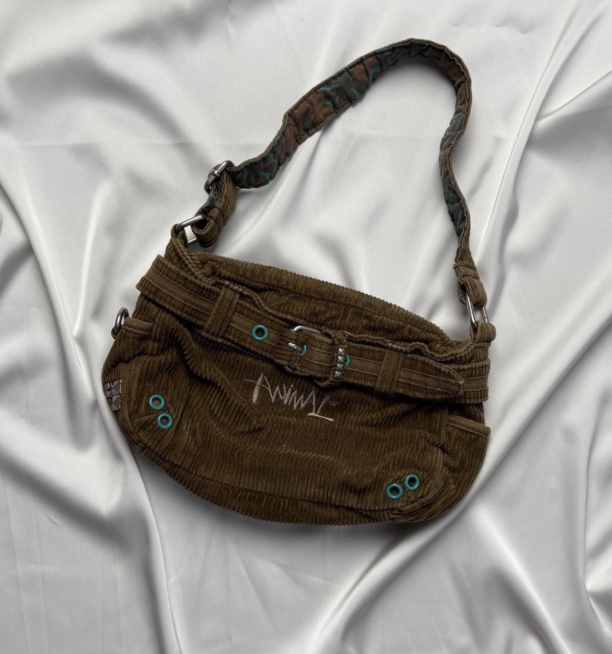 Animal Vintage Corduroy Mini Shoulder Bag in Brown, Women's