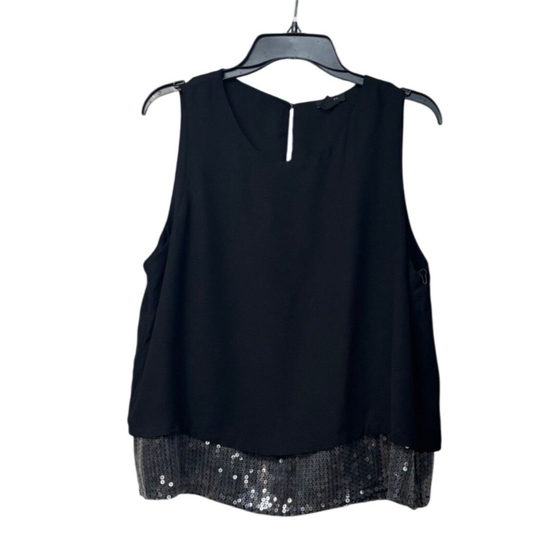 Other Halogen Sequin Trim Sleeveless Top, Black, Sz. L Size L / US 10 / IT 46 - 3 Thumbnail