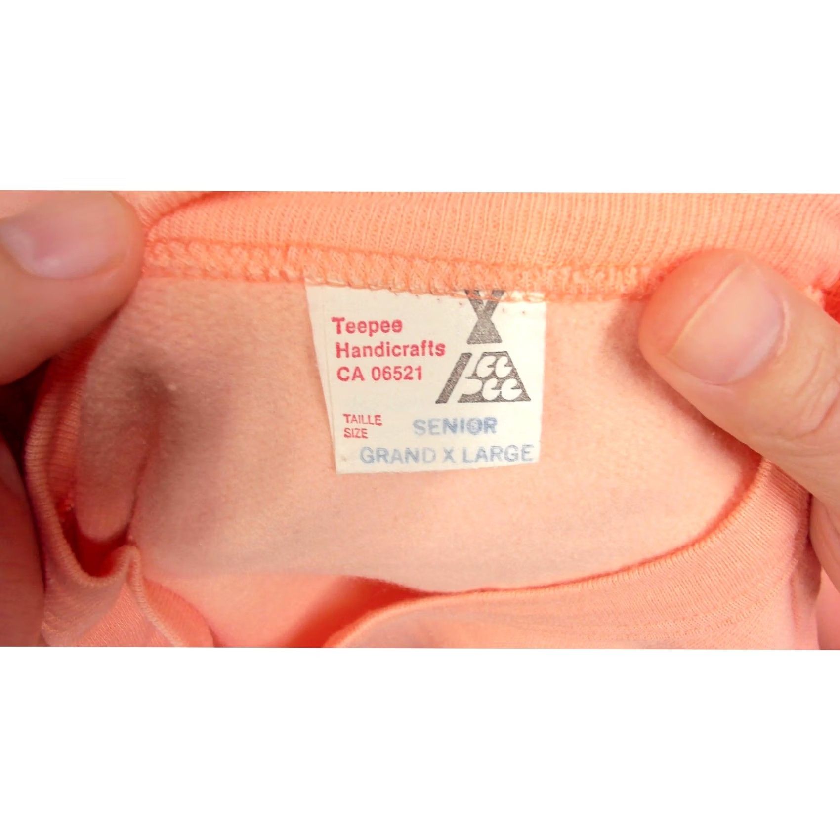 Vintage 80s Scottie Dog Vancouver Sweatshirt Womens XL Peach Raglan Teepee Handicrafts Size XL / US 12-14 / IT 48-50 - 7 Thumbnail