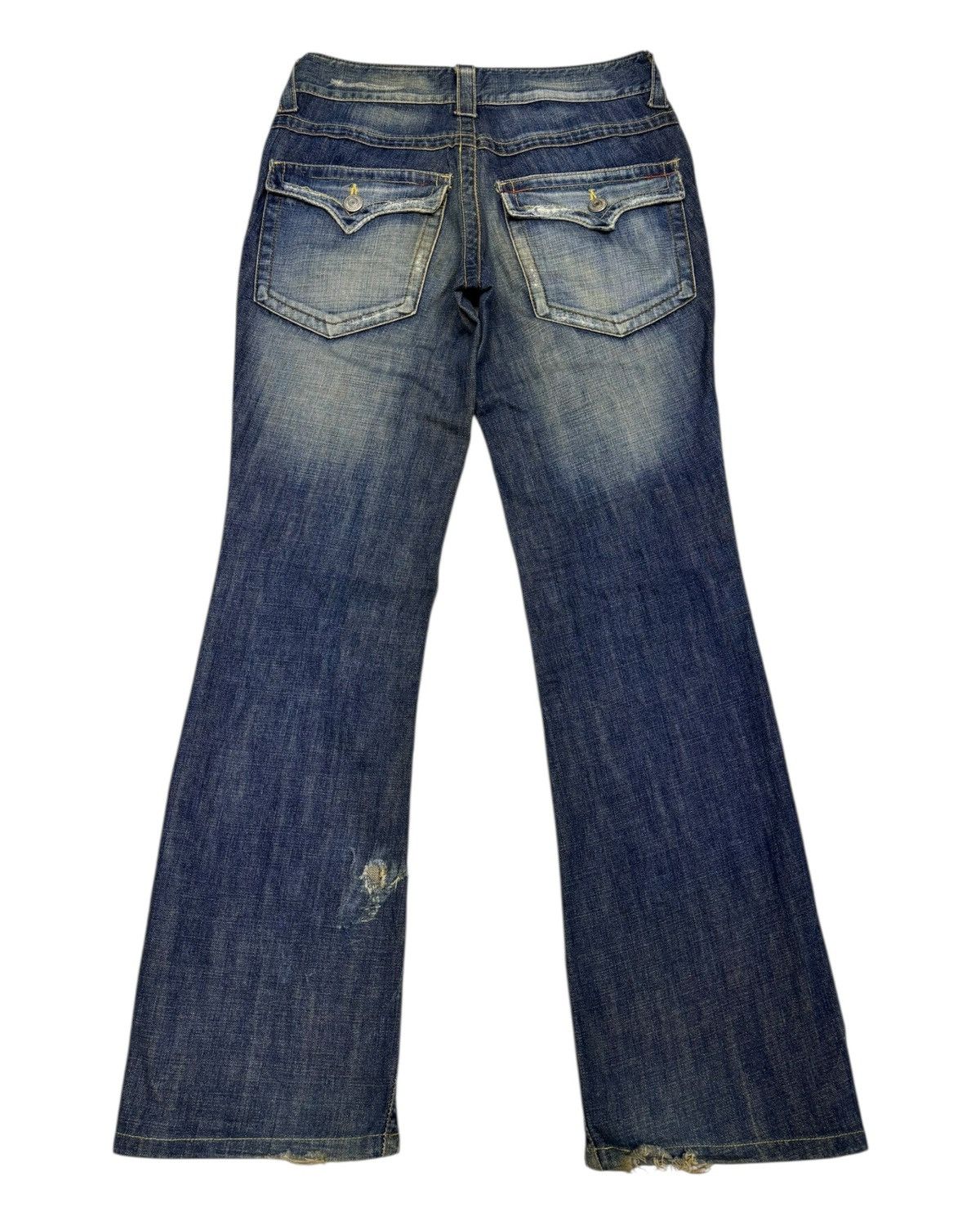 Tornado Mart FLARE TWISTED🔥VANQUISH CLAWMARK FLARED DENIM JEANS Size US 28 / EU 44 - 2 Thumbnail