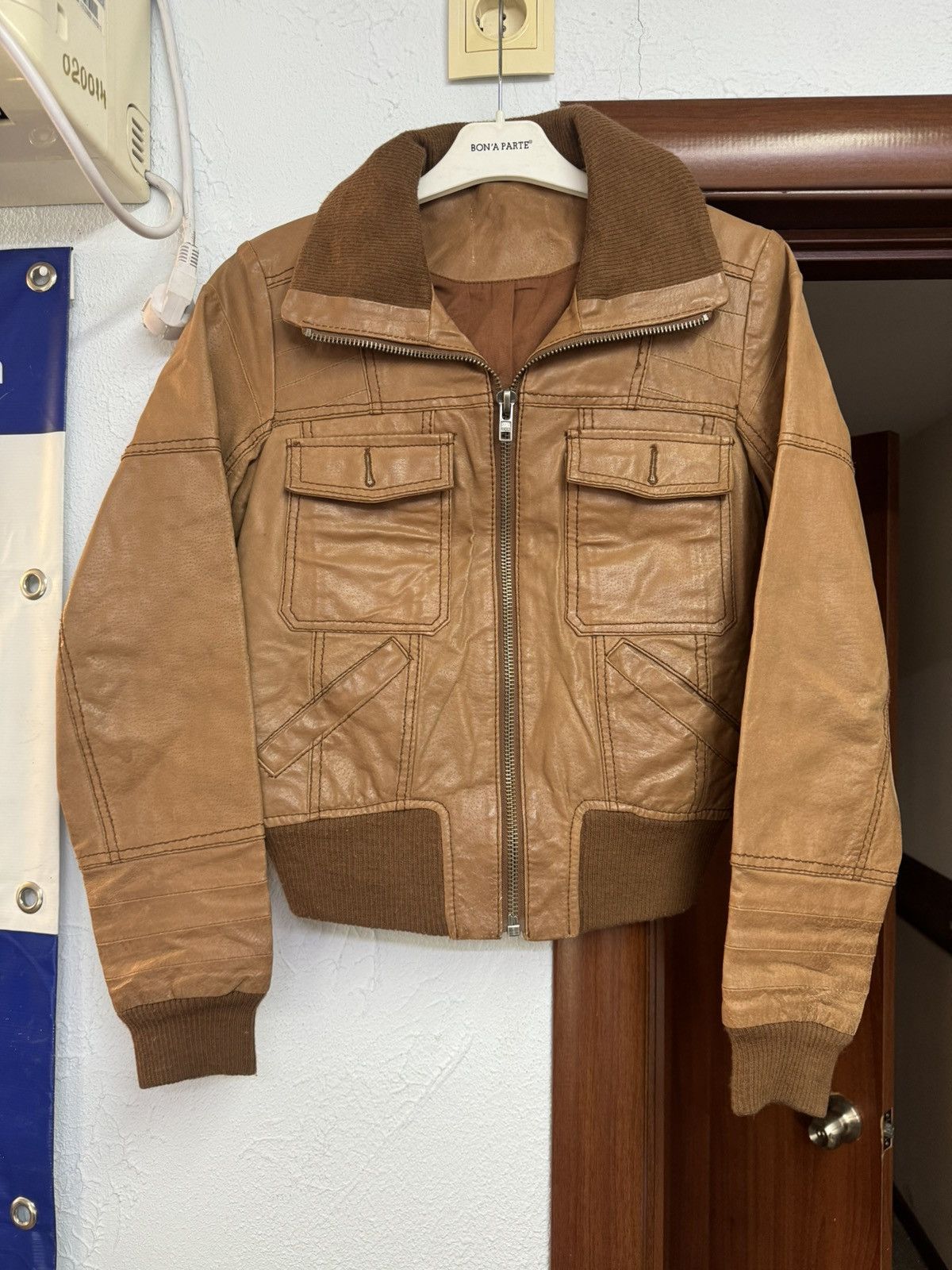 Junya Watanabe Vintage Stone Leather Undercover Style Cargo Bomber Jacket Size US S / EU 44-46 / 1 - 3 Thumbnail