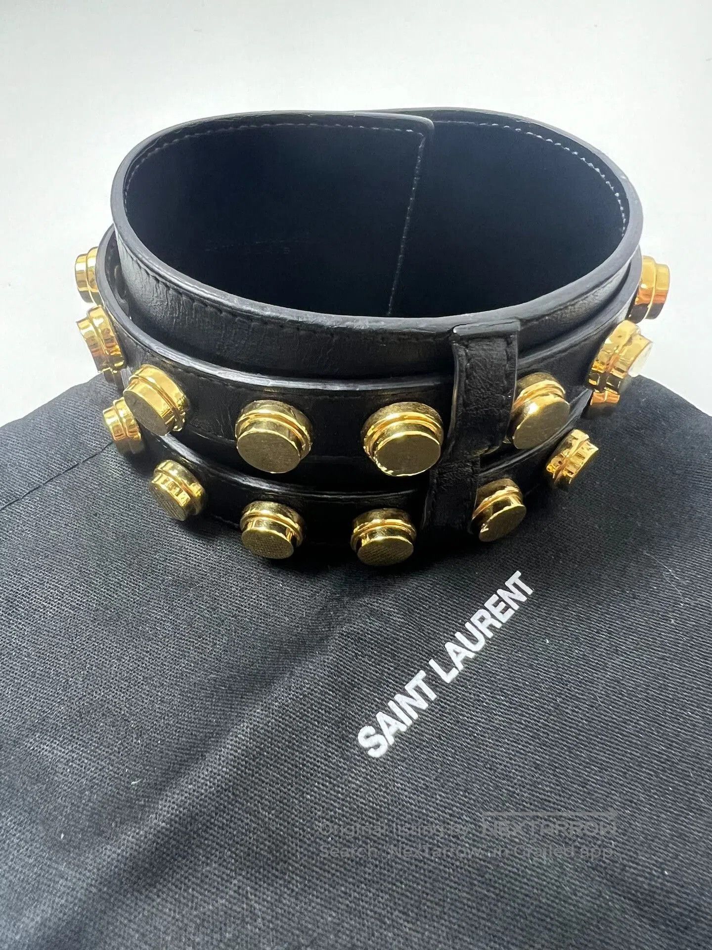 Saint Laurent Paris Saint Laurent Double Buckle Leather Bracelet. Size ONE SIZE - 3 Thumbnail