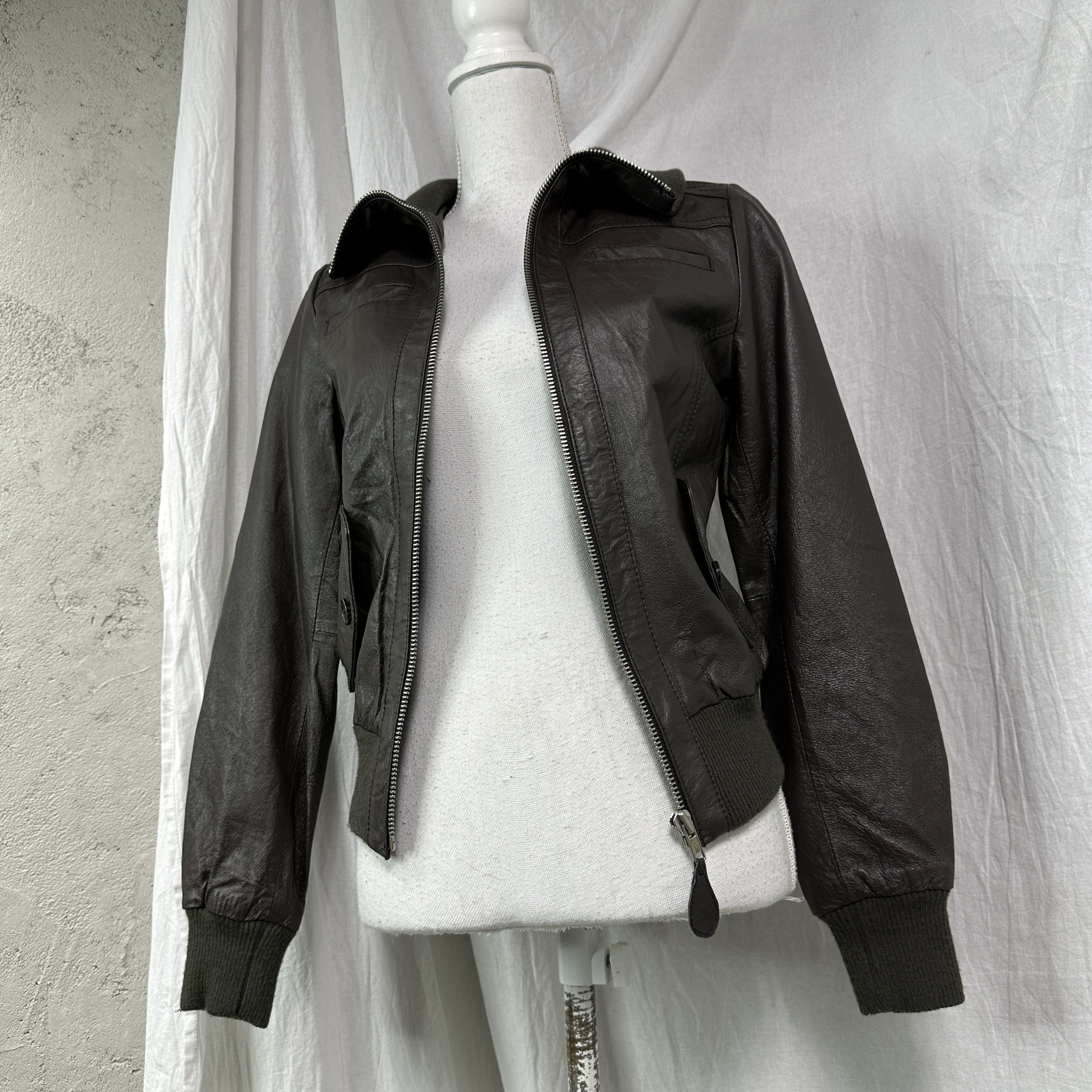 Vintage Vintage Leather Biker Moto Washed Brown Jacket 00s Size US L / EU 52-54 / 3 - 5 Thumbnail