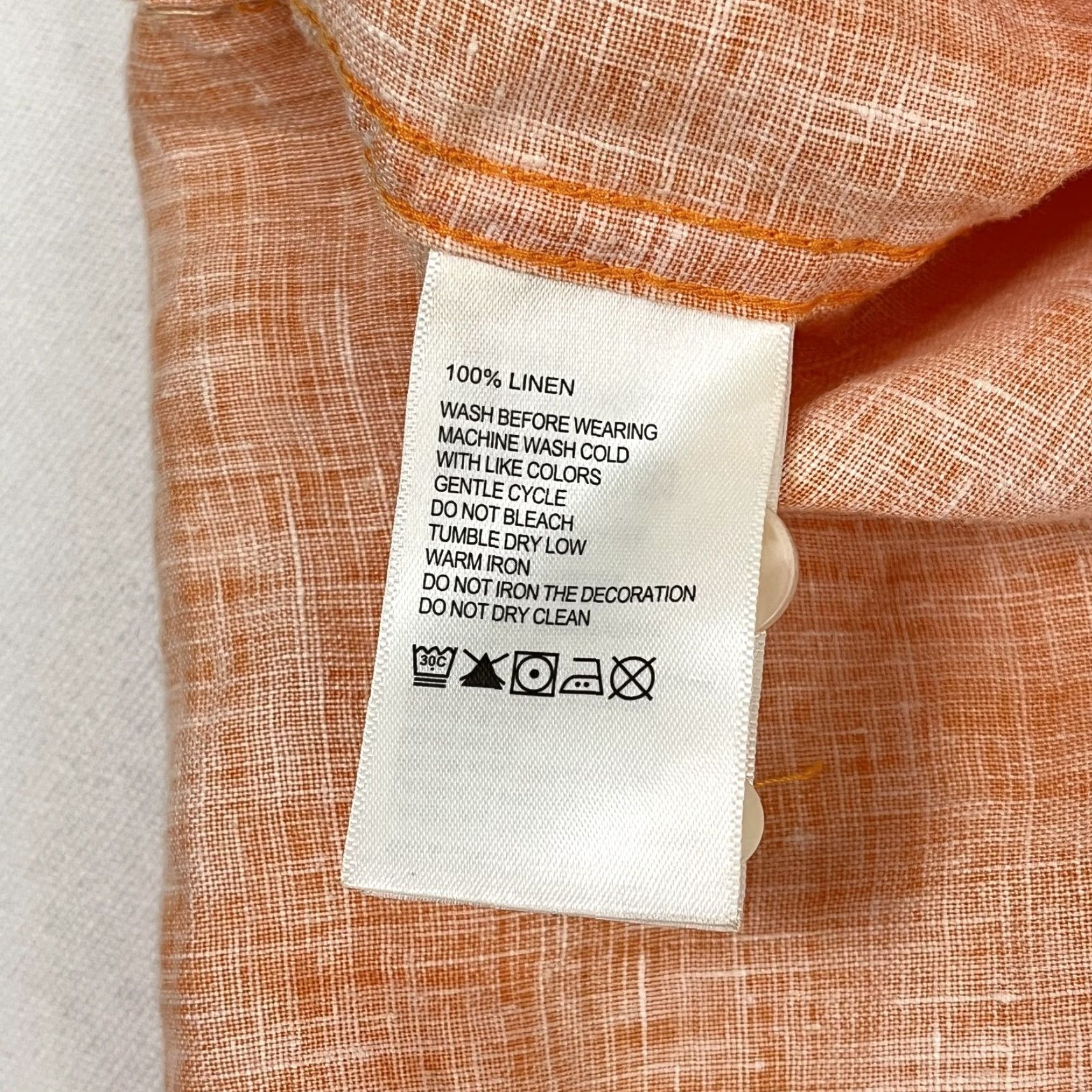 Tommy Bahama Tommy Bahama Shirt Mens XL Orange 100% Linen Hawaiian Camp Hook n Loop Button Up Size US XL / EU 56 / 4 - 5 Thumbnail