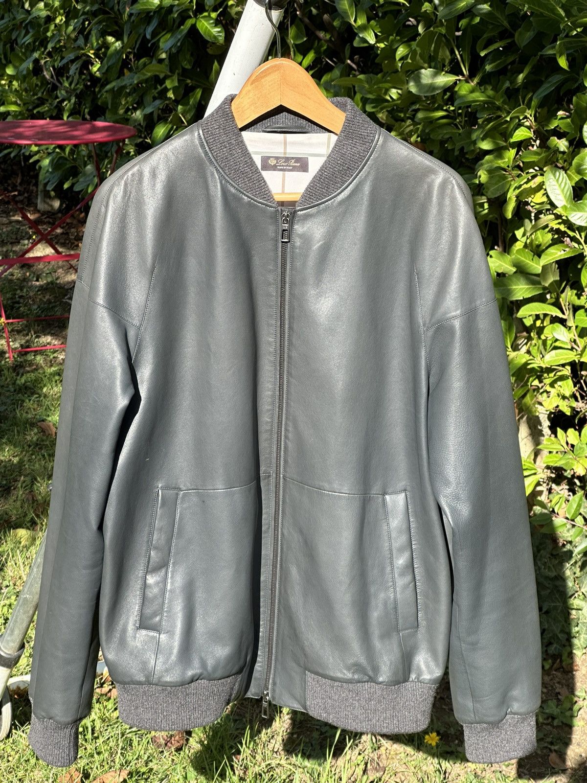 Loro Piana Loro Piana Ivy Rain System Leather Bomber Jacket Storm Blue Size US L / EU 52-54 / 3 - 1 Thumbnail