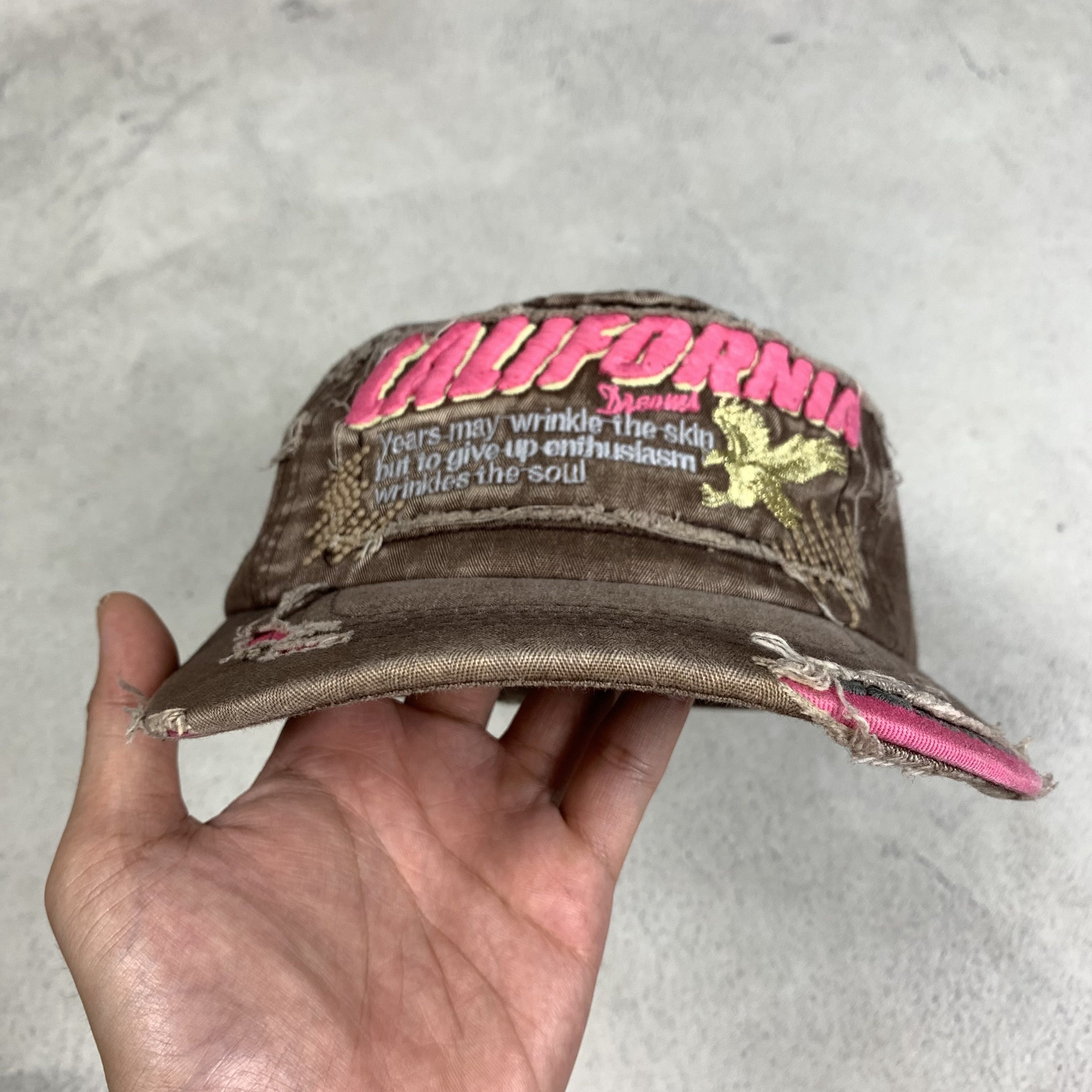 Vintage Distressed Hat Cap Japanese Brand Y2K California Size ONE SIZE - 3 Thumbnail