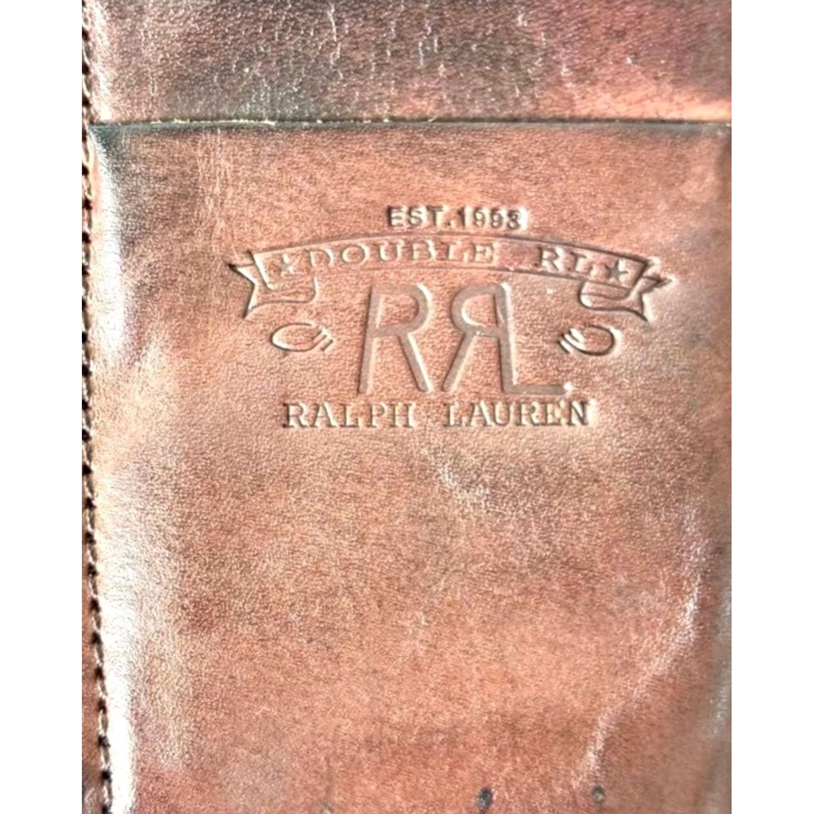 Ralph Lauren RRL RALPH LAUREN Brown leather bifold wallet NEW SIZE 9.5 x 13.5 cm UNISEX Size ONE SIZE - 6 Thumbnail