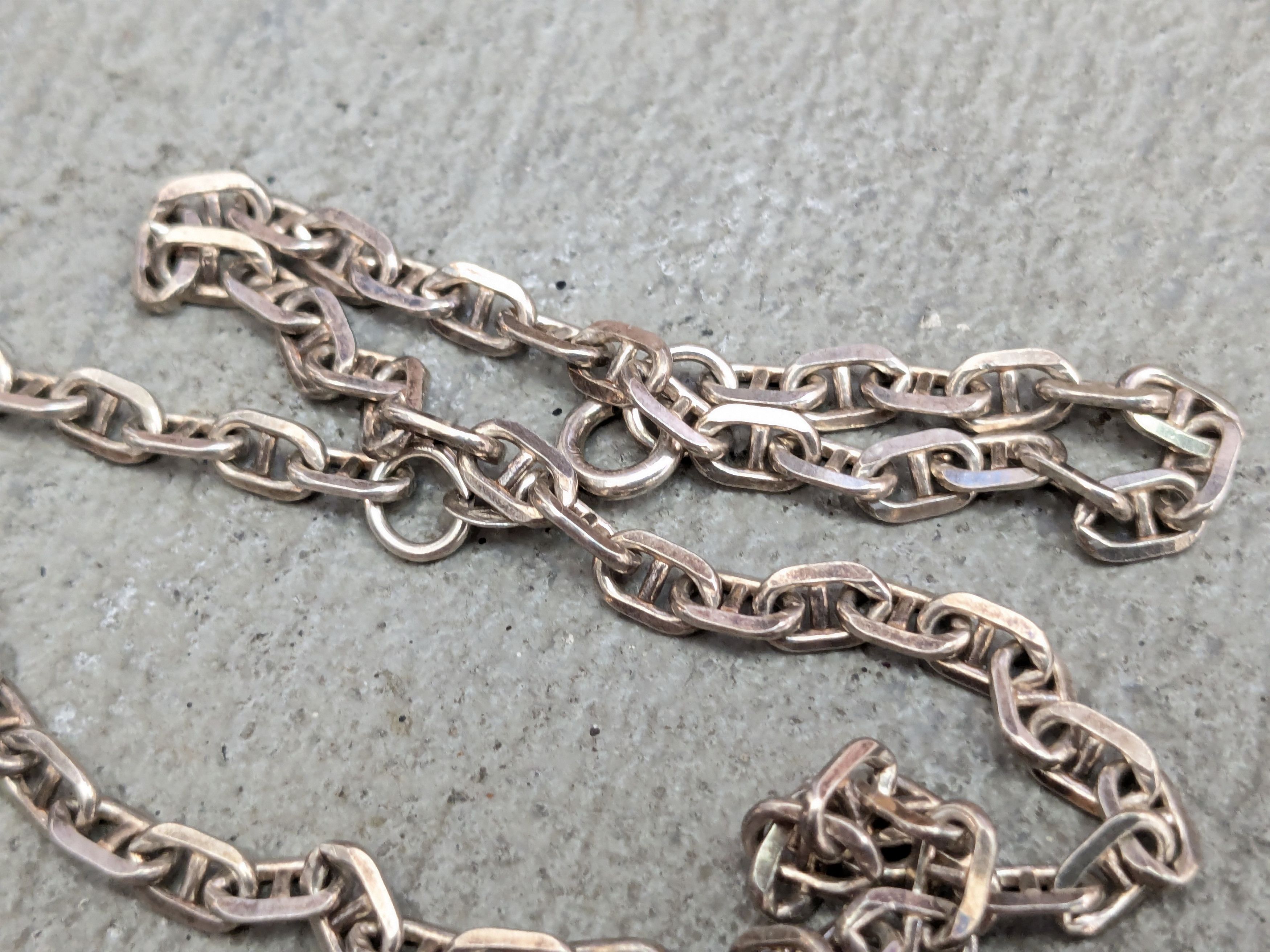 Sterling Silver Vintage Sterling Silver Necklace Mariner Anchor 16" Size ONE SIZE - 7 Thumbnail