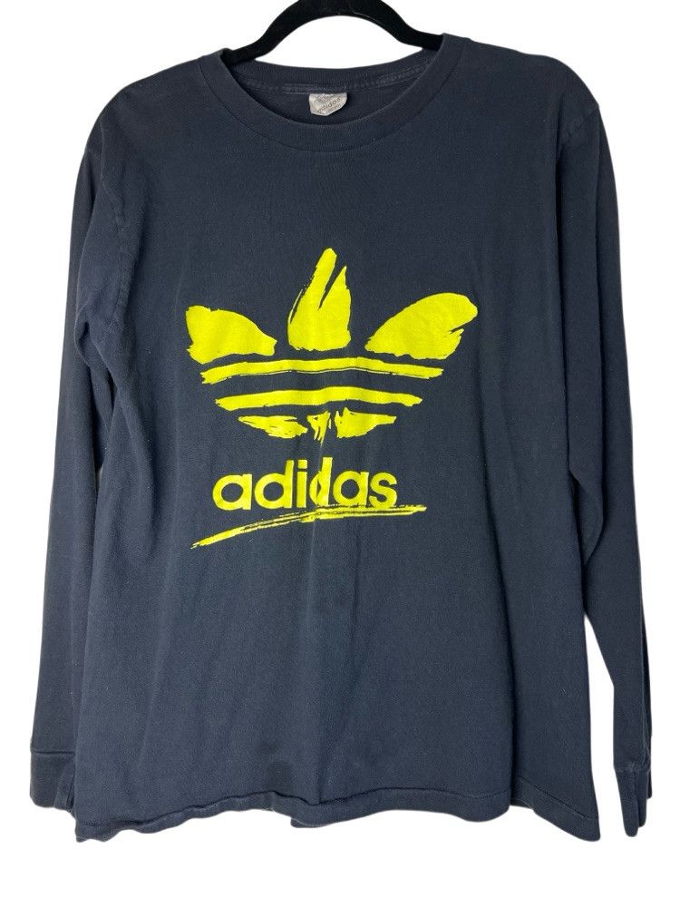 Adidas Vintage 1980's Adidas Trefoil Logo Long Sleeve Shirt Size US M / EU 48-50 / 2 - 1 Thumbnail
