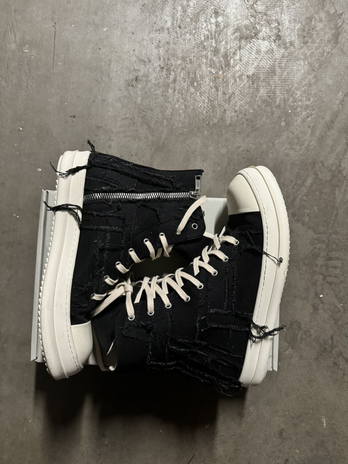 Rick Owens drkshdw Slashed High-Top Sneakers DS02B4800-SLASH