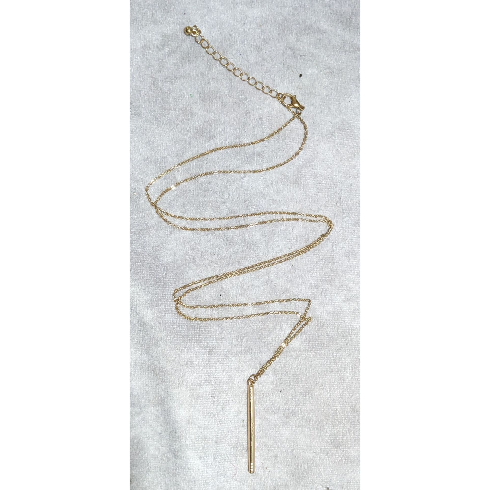 Other Minimalist Golden Etched Pillar Necklace Size ONE SIZE - 10 Thumbnail