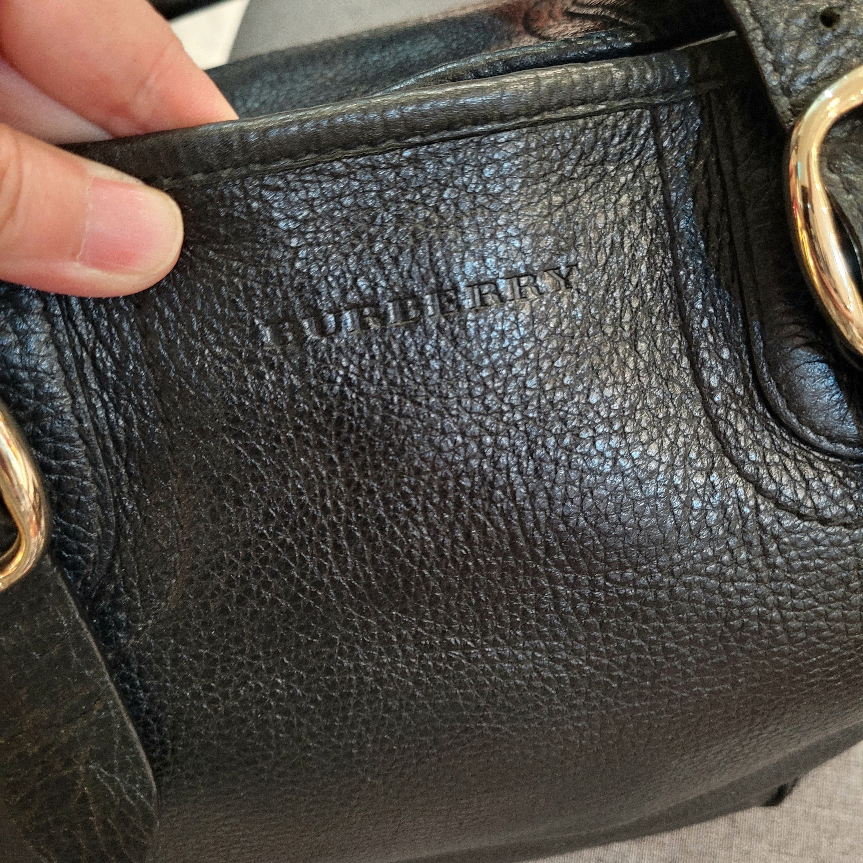 Burberry Burberry Classic Black Pebbled Leather Tote Shoulder Bag Size ONE SIZE - 7 Thumbnail