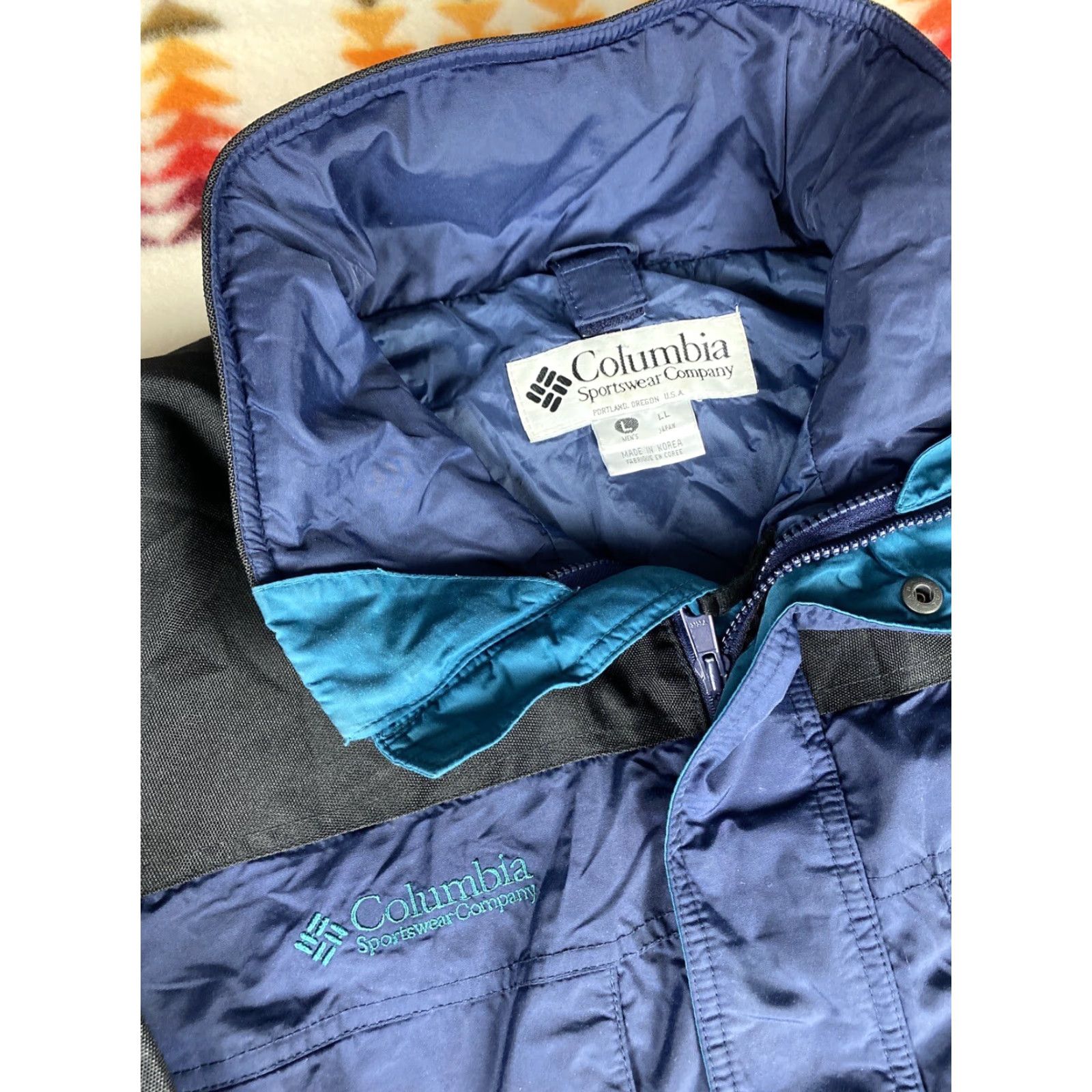 Vintage VINTAGE Columbia West Ridge Parka Jacket Mens L Black Blue 90s Parka Mens Vicinity? Size US L / EU 52-54 / 3 - 3 Thumbnail
