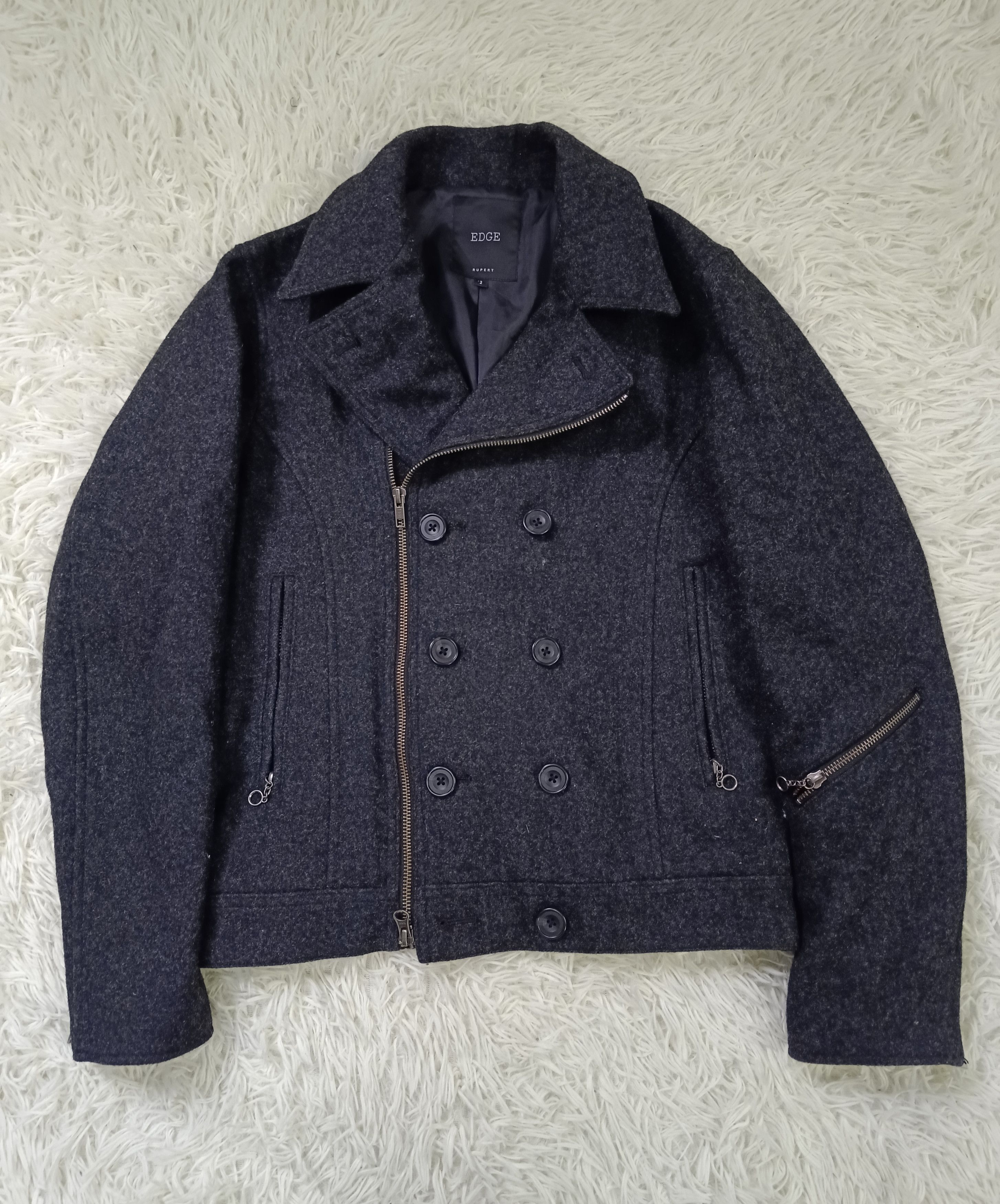 Japanese Brand EDGE RUPERT DOUBLE COLLER WOOL JACKET Size US S / EU 44-46 / 1 - 1 Thumbnail