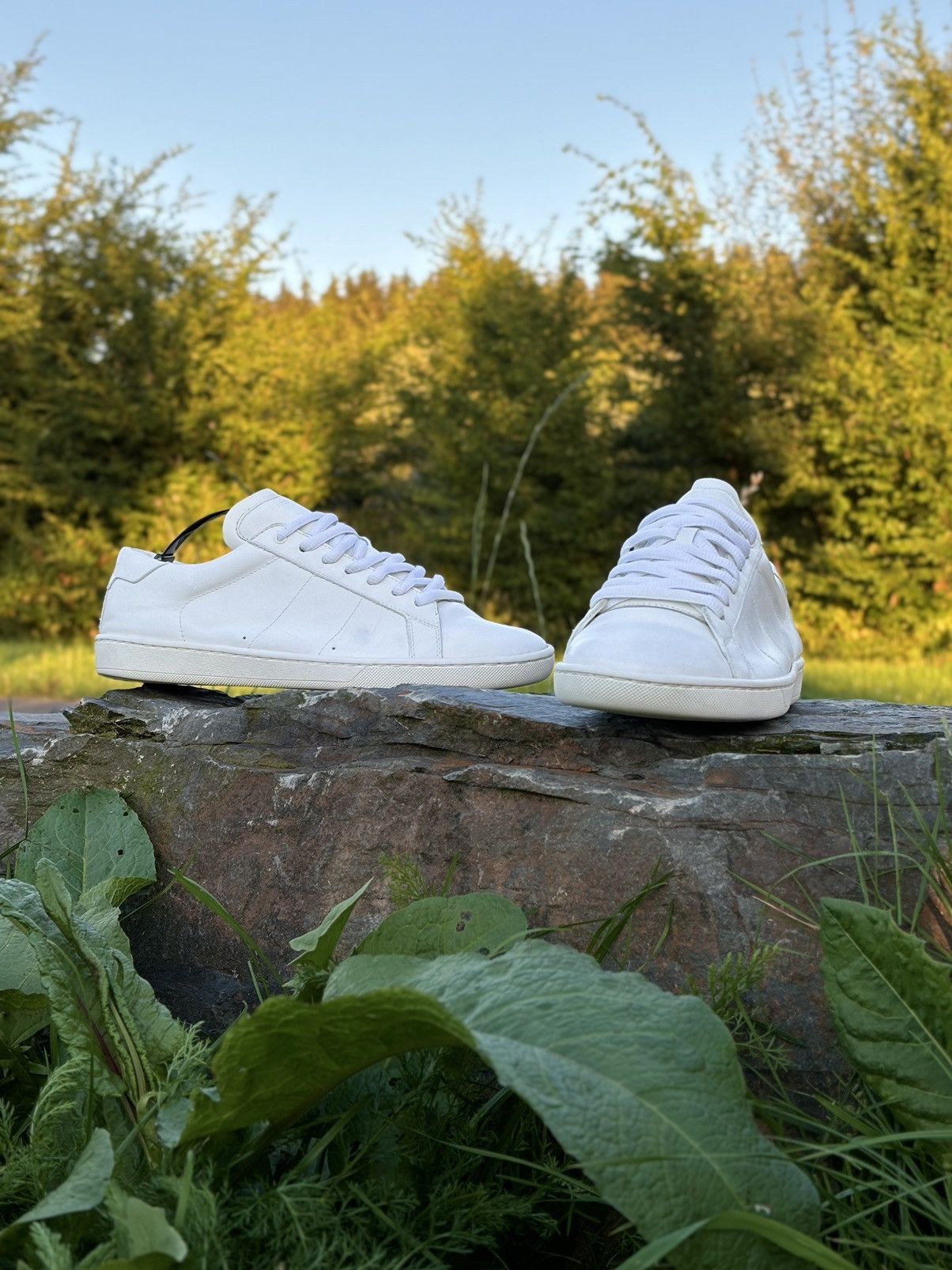 Saint Laurent Paris YSL Paris SL/01 Signature Court Classic Leather Low Top Sneaker Shoes Trainers Size US 10 / IT 40 - 7 Thumbnail