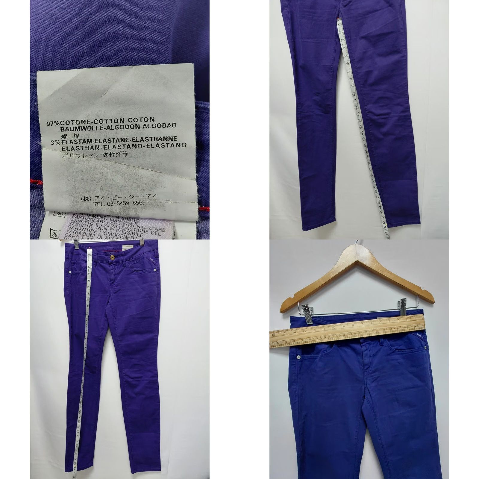 Replay Replay Jeans Purple Solid Denim Size 28 Made in Italy Women Size 28" / US 6 / IT 42 - 10 Thumbnail