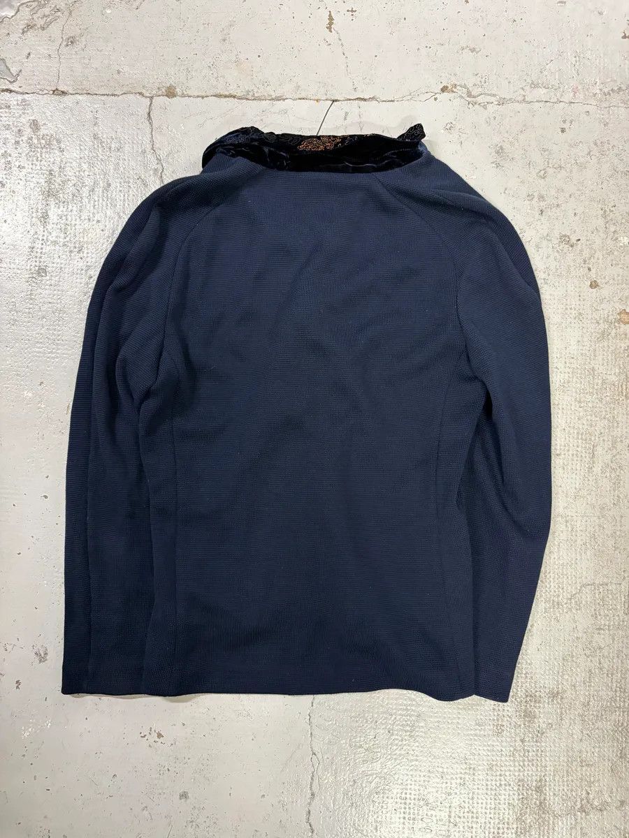Emporio Armani AW2018 Emporio Armani Navy Velvet Floral Embroidered Hybrid Jacket Size US L / EU 52-54 / 3 - 8 Thumbnail