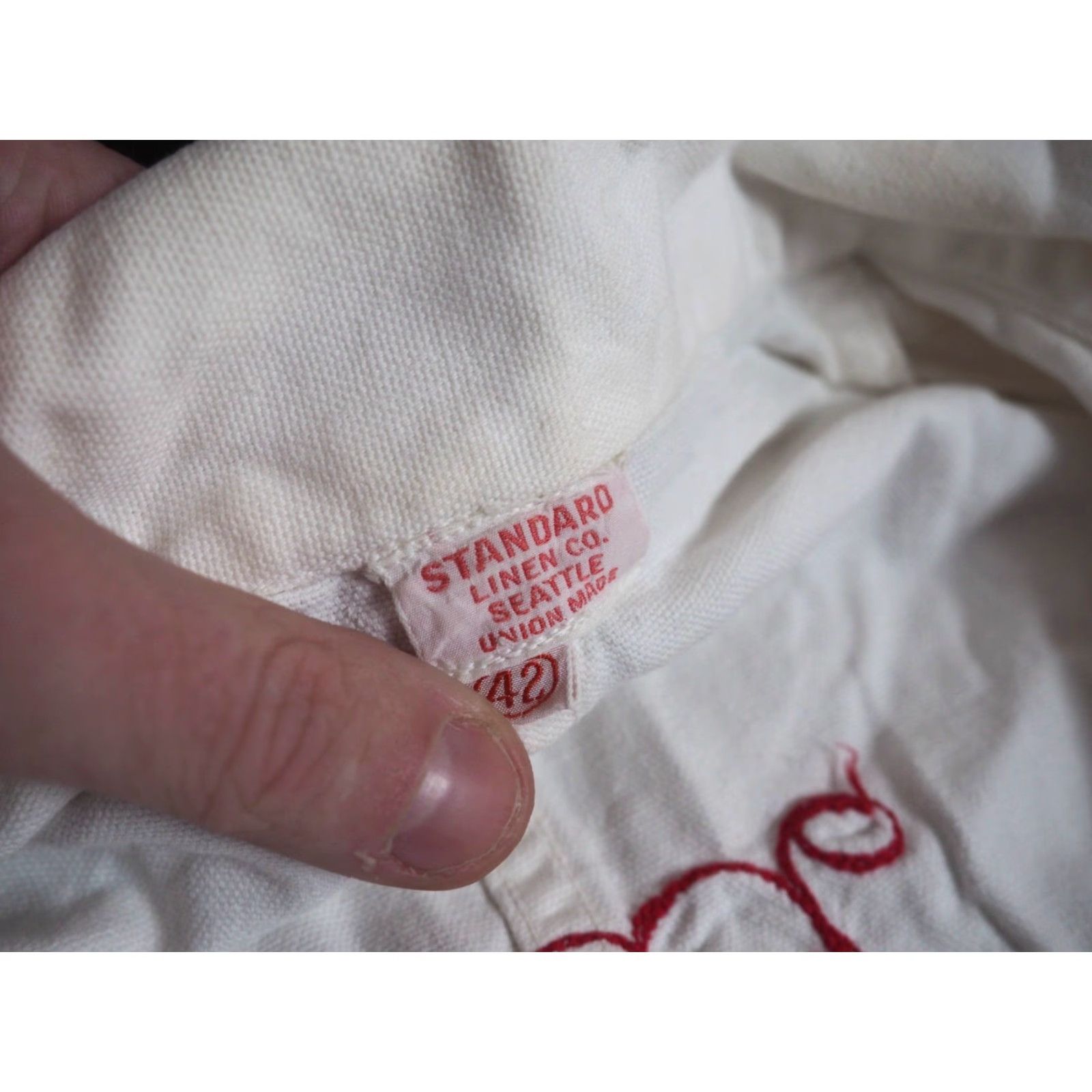 Vintage VTG Standard Seattle White Canvas Chore Coat L Mens Seminar Snaps Chainstitch Jacket Size US L / EU 52-54 / 3 - 5 Thumbnail