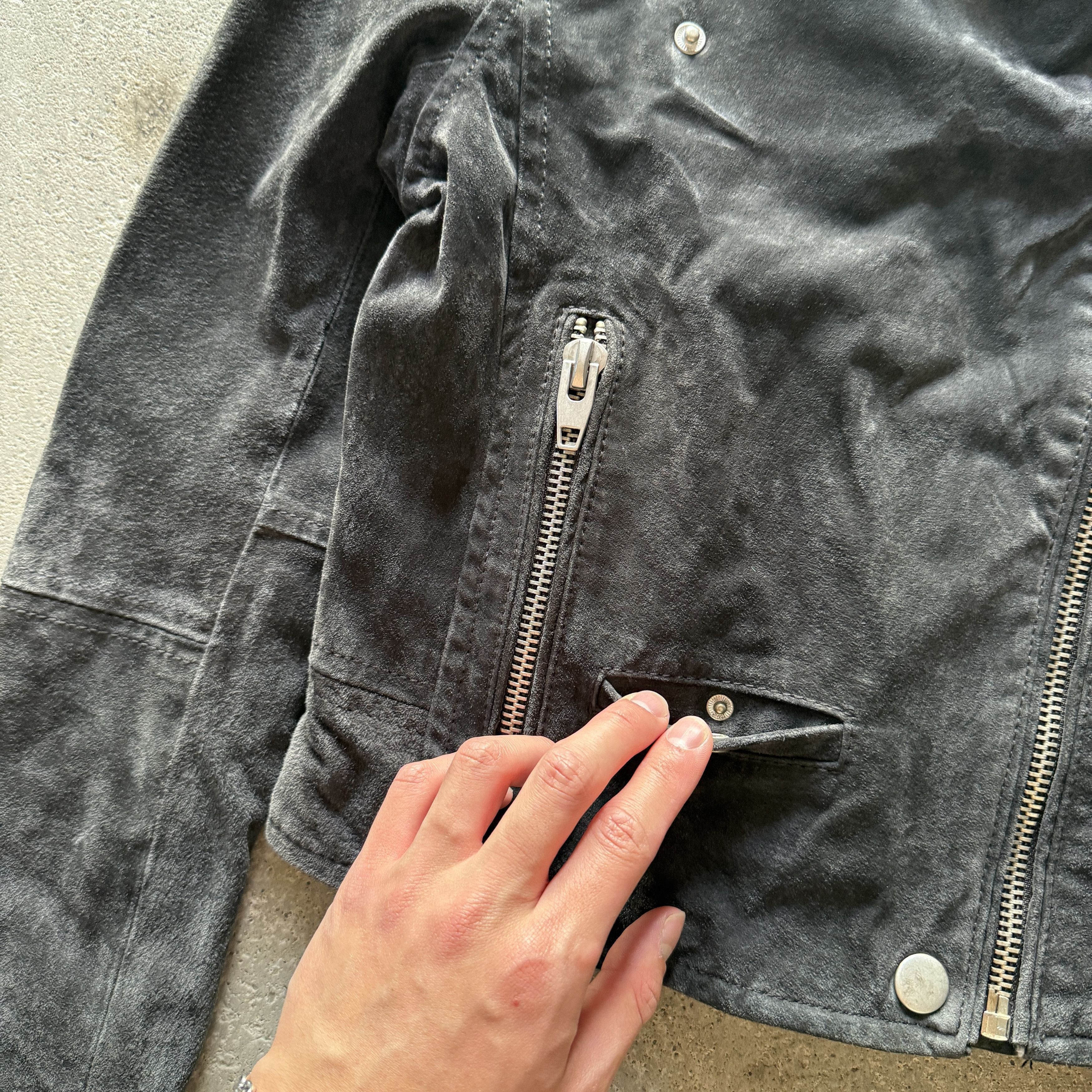Other vintage SL8 black suede leather biker jacket Size XS / US 0-2 / IT 36-38 - 4 Thumbnail