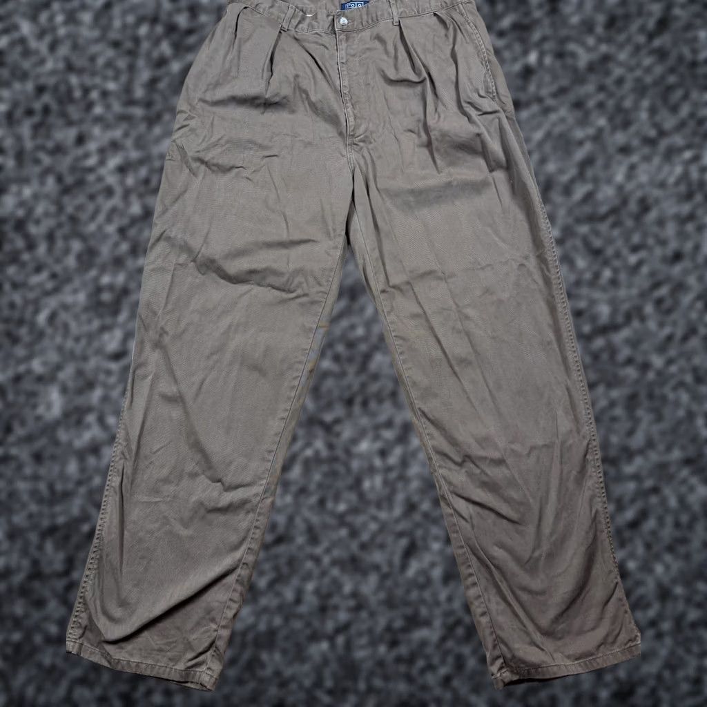Polo Ralph Lauren VINTAGE Polo Ralph Lauren Chino Pants Mens 33x30 Beige Khaki Pleated USA 1990s Boys Womens Mens Size US XS / EU 42 / 0 - 1 Thumbnail