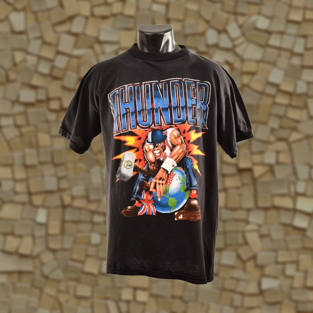 Vintage Thunder Taking The Bowl By Storm 1991 Vintage Graphic T-Shirt Tee L Black Mens T-Shirt Size US L / EU 52-54 / 3 - 1 Thumbnail