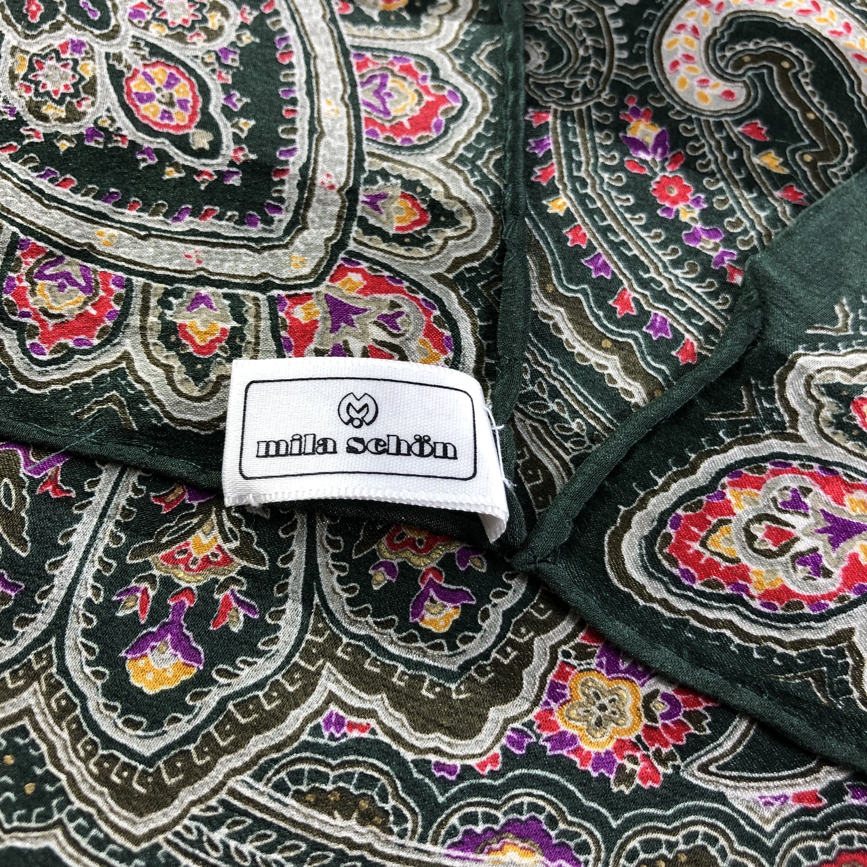 Mila Schon Vintage Mila Schon Luxury Paisley Silk Scarf M603 Size ONE SIZE - 4 Thumbnail