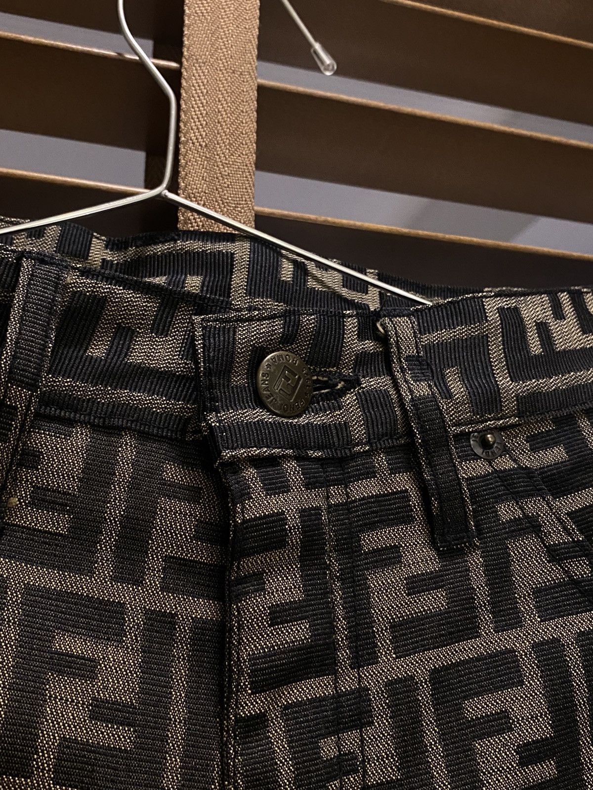 Fendi Fendi 90 Zucca Brown Black FF Logo Monogram High Waist Pants Size 28" / US 6 / IT 42 - 6 Thumbnail