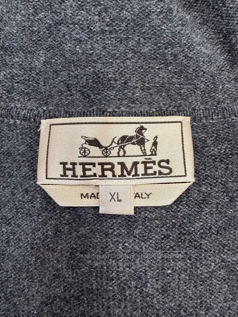 Hermes Hermes Men's zip-up shearling jacket in slate grey with pi Size US XL / EU 56 / 4 - 6 Thumbnail