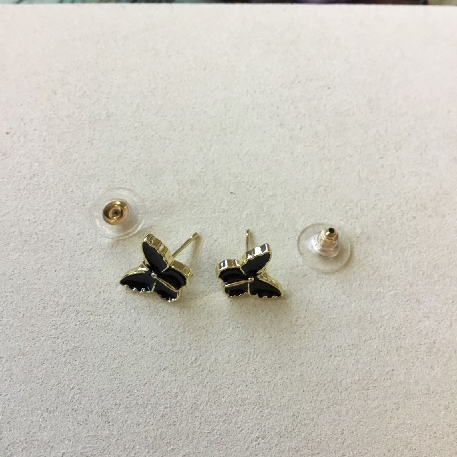 Other Gold & Black Butterfly Shaped Stud Earrings Size ONE SIZE - 4 Thumbnail