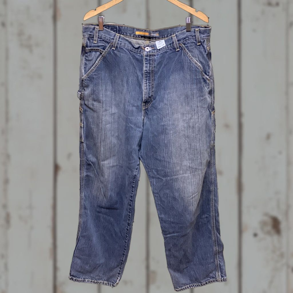 Levi's VINTAGE Levi's Silver Tab Jeans 38x32 Denim Blue Carpenter Distressed Baggy Straight Mens Size US 38 / EU 54 - 1 Thumbnail