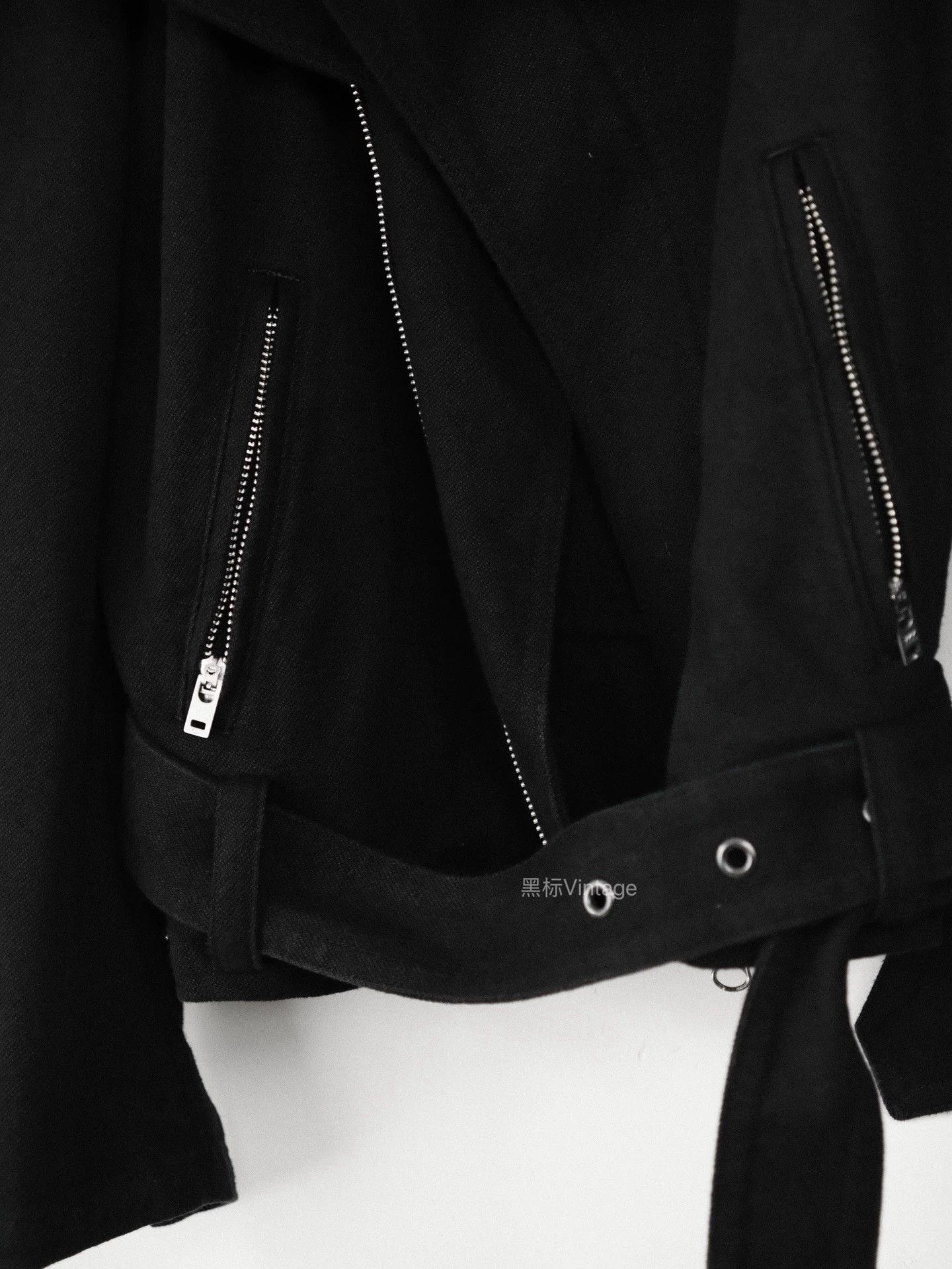 Yohji Yamamoto Y's 24AW 8-Zip Linen-Cotton Moto Jacket Women's Black Size S / US 4 / IT 40 - 6 Thumbnail
