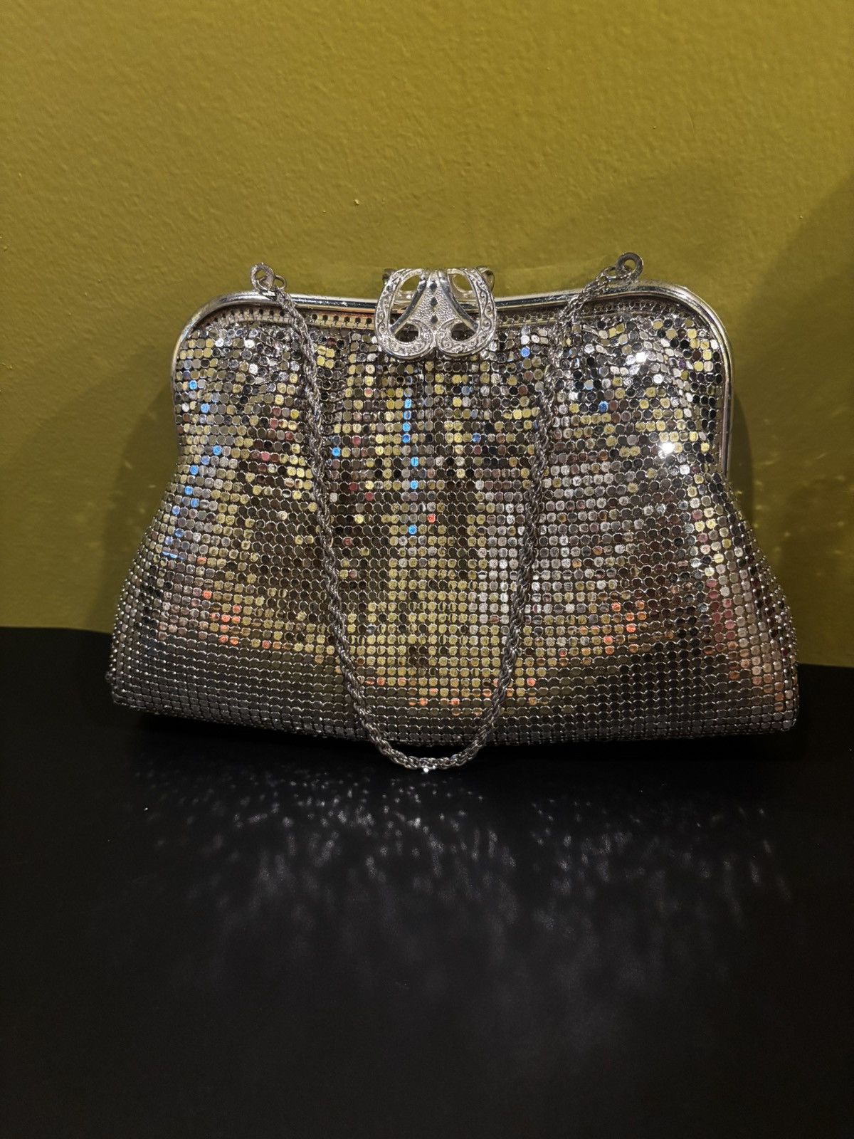Other Silver Mesh Clutch Evening Bag with Chain Size ONE SIZE - 2 Thumbnail
