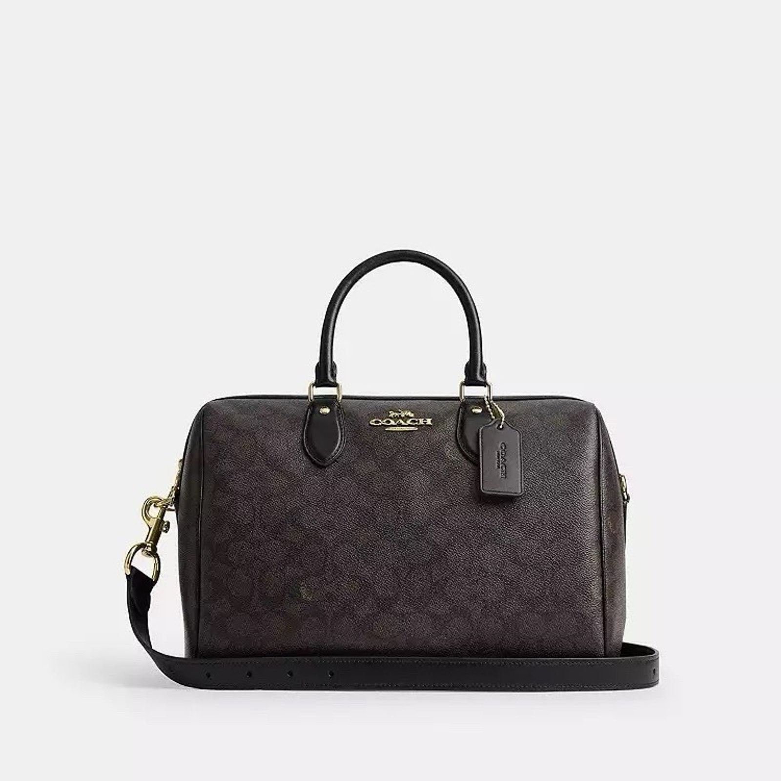 Coach NWT Coach Rowan Large Satchel Bag CEY74 Gold/Walnut /Black Size ONE SIZE - 8 Thumbnail
