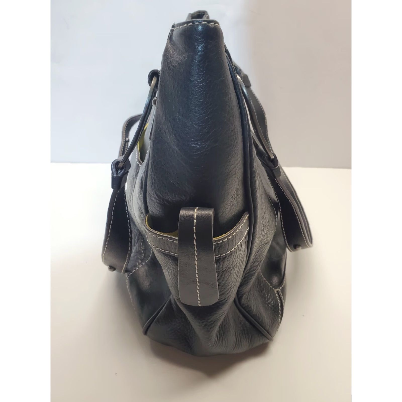 Vintage VINTAGE Franklin Covey Tote Black Leather Organizer Purse Bag Handbag Women Large 10x14 Magnetic Size ONE SIZE - 2 Thumbnail