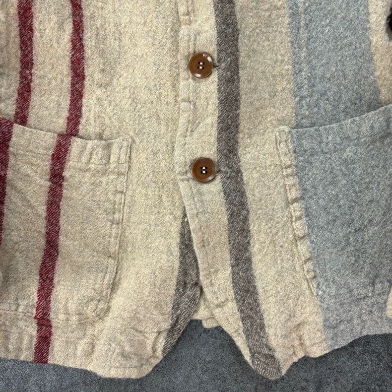Y's Y's Wool contrast striped woolen jacket Size US XL / EU 56 / 4 - 3 Thumbnail