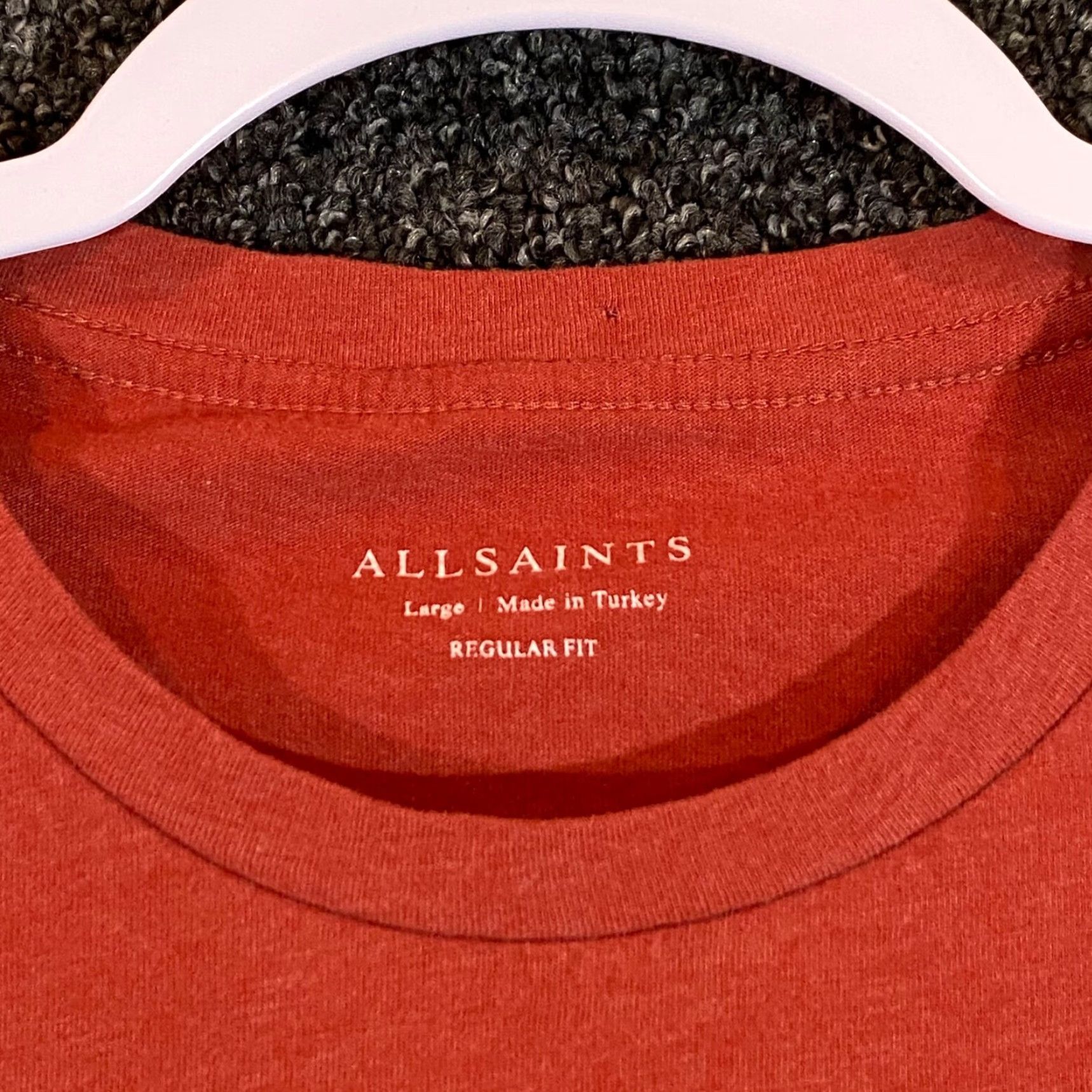 Allsaints VINTAGE Allsaints Shirt Mens Large Orange Tee Short Sleeve Logo Designer Casual Size US L / EU 52-54 / 3 - 2 Thumbnail