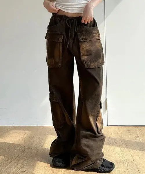 Jean Distressed Brown Pocket Stitching Jeans Size 30" / US 8 / IT 44 - 3 Thumbnail