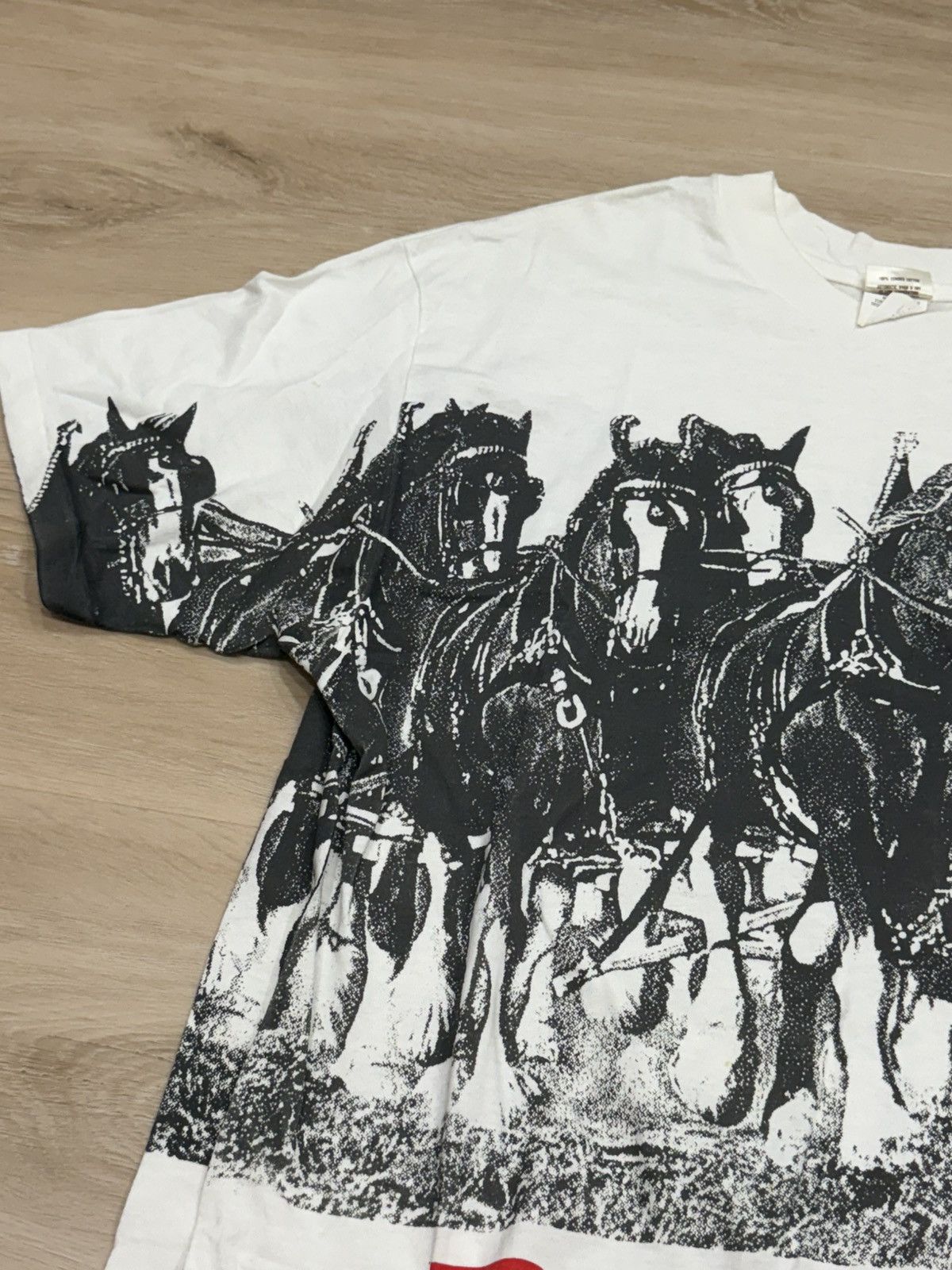 Vintage Vintage AOP Budweiser Horses Beer Tee Size US XL / EU 56 / 4 - 7 Thumbnail