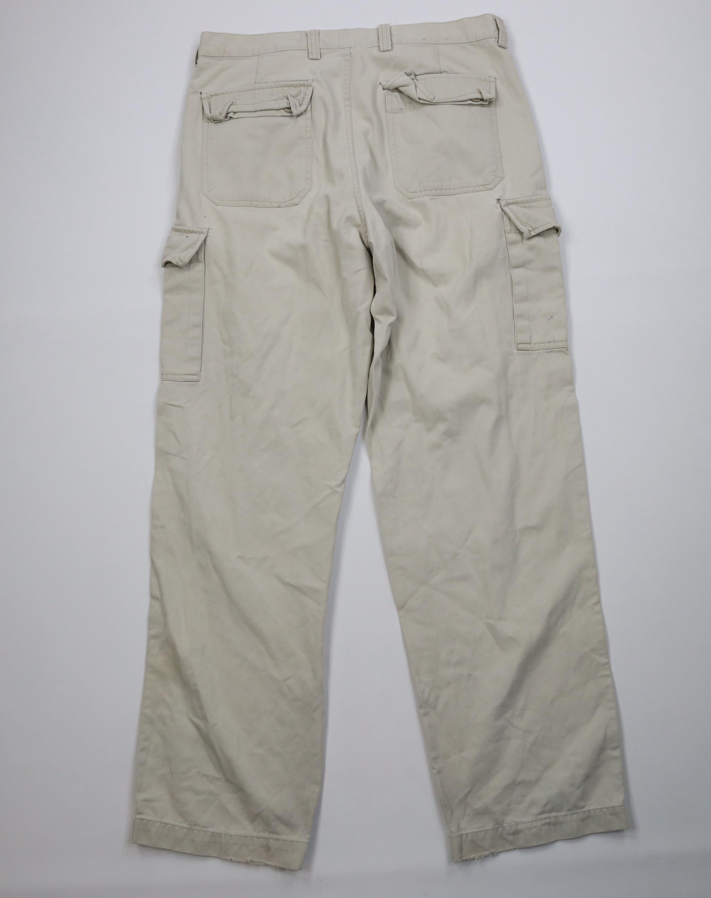 Gap Vintage 90s Y2K Gap Baggy Wide Leg Cargo Pants Stone Cotton Size US 34 / EU 50 - 14 Thumbnail