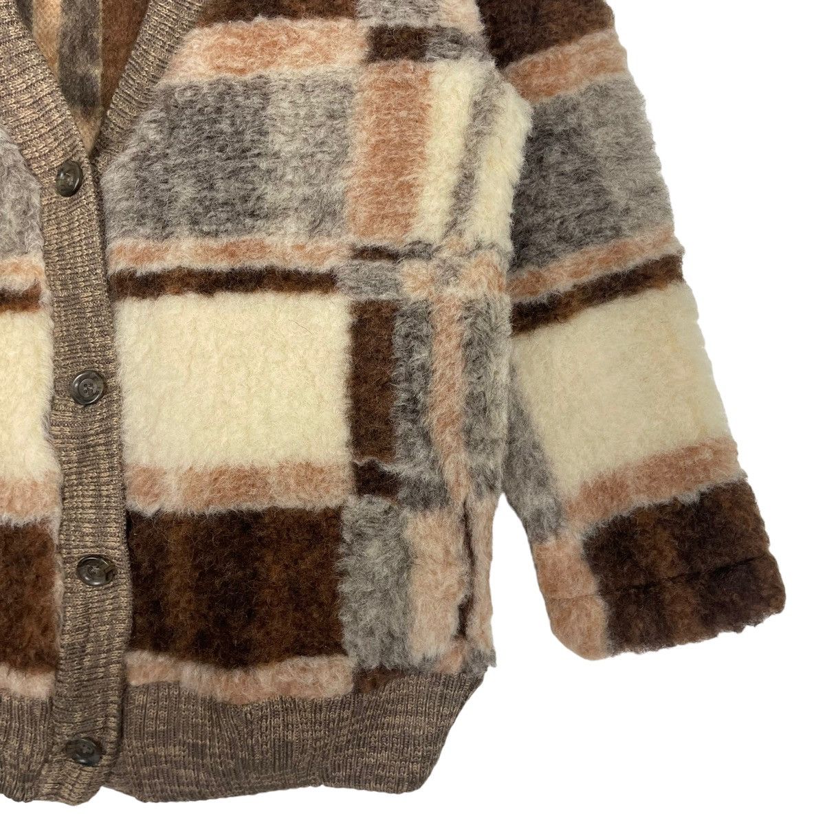 Beauty Beast × Japanese Brand × Le Grande Bleu (L.G.B.) STEAL💥COLDBREAKER CHECK PILE WOOL BUTTON CARDIGAN Size US M / EU 48-50 / 2 - 4 Thumbnail
