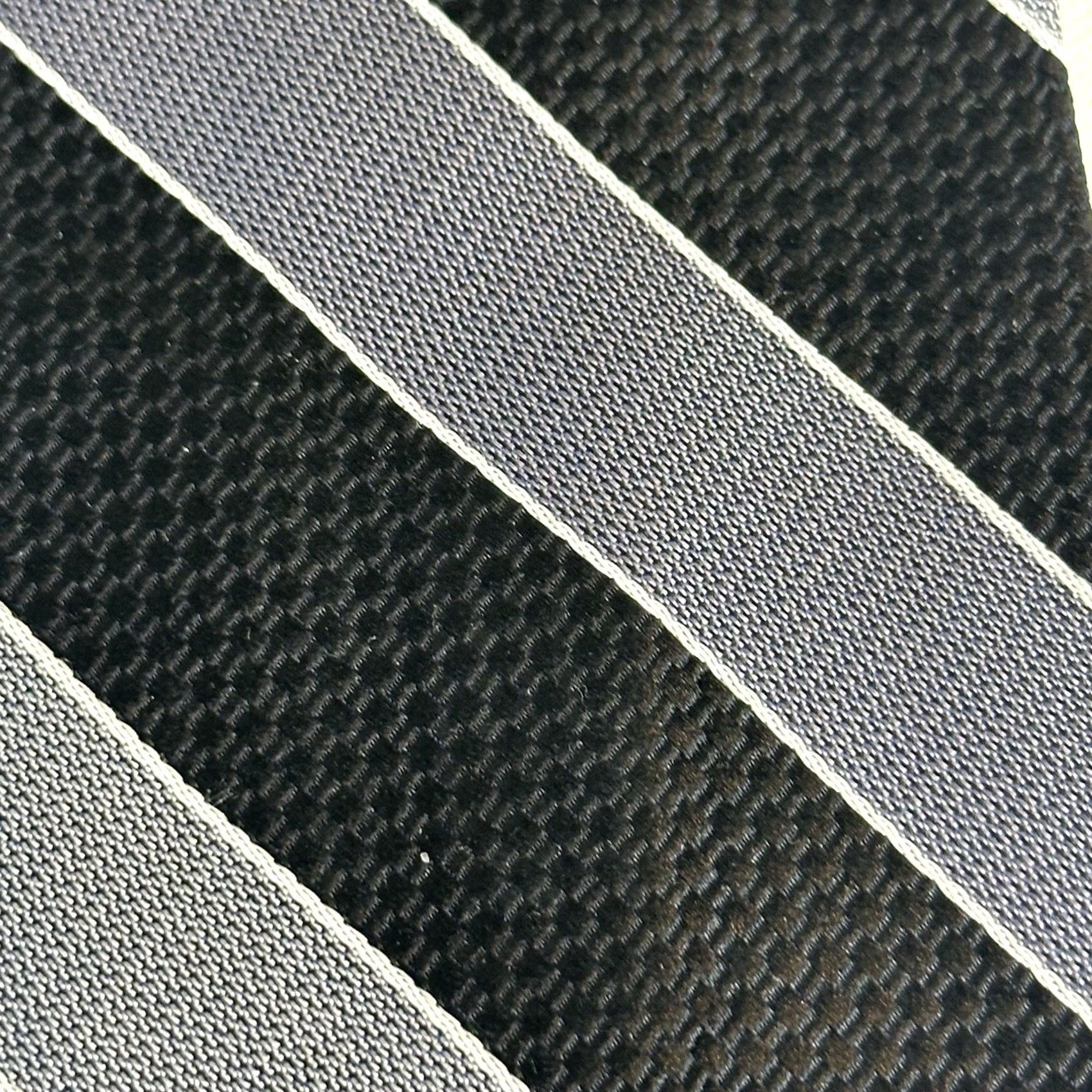 Vintage Pavone 100% Silk Men’s Neck Tie Made In Italy Grey Black Striped Size ONE SIZE - 2 Thumbnail