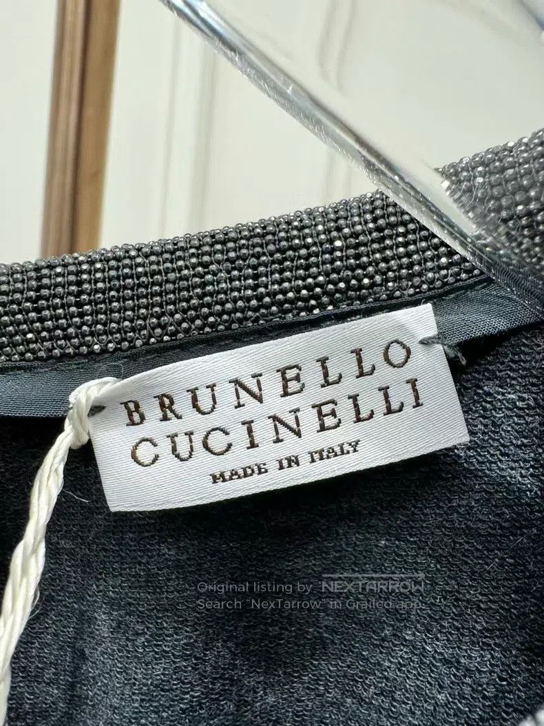Brunello Cucinelli Brunello Cucinelli Gray Beaded Sleeveless Dress Size M / US 6-8 / IT 42-44 - 4 Thumbnail