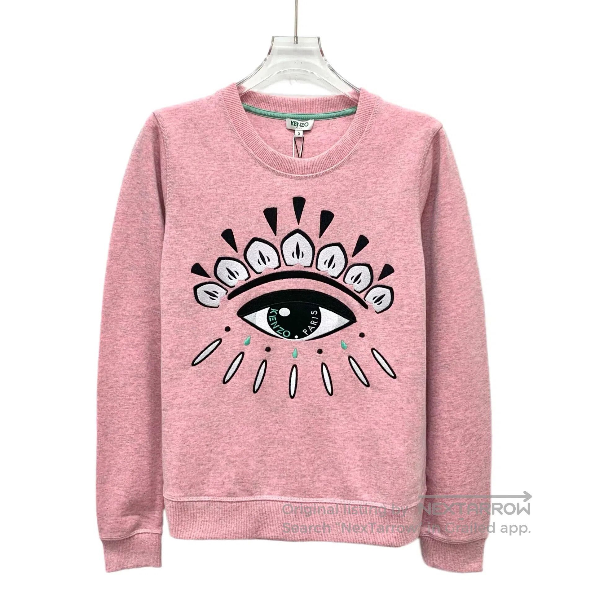 Kenzo Kenzo Pink logo eye embroidery round neck long sleeve swea Size US S / EU 44-46 / 1 - 1 Thumbnail