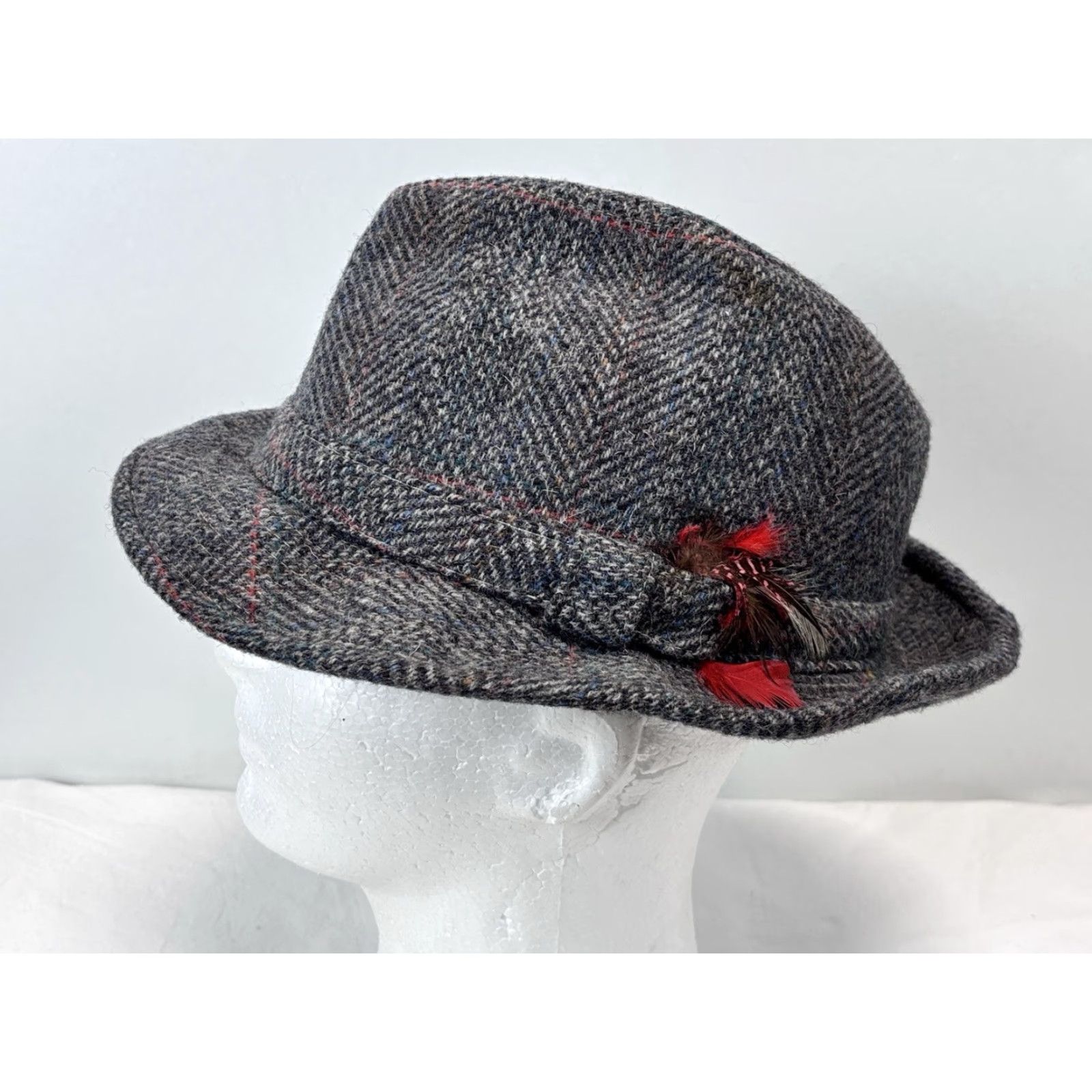 Vintage VINTAGE HaT Fedora Hat 100% Wool Gray Size 7 1/8 United States Read Size ONE SIZE - 3 Thumbnail