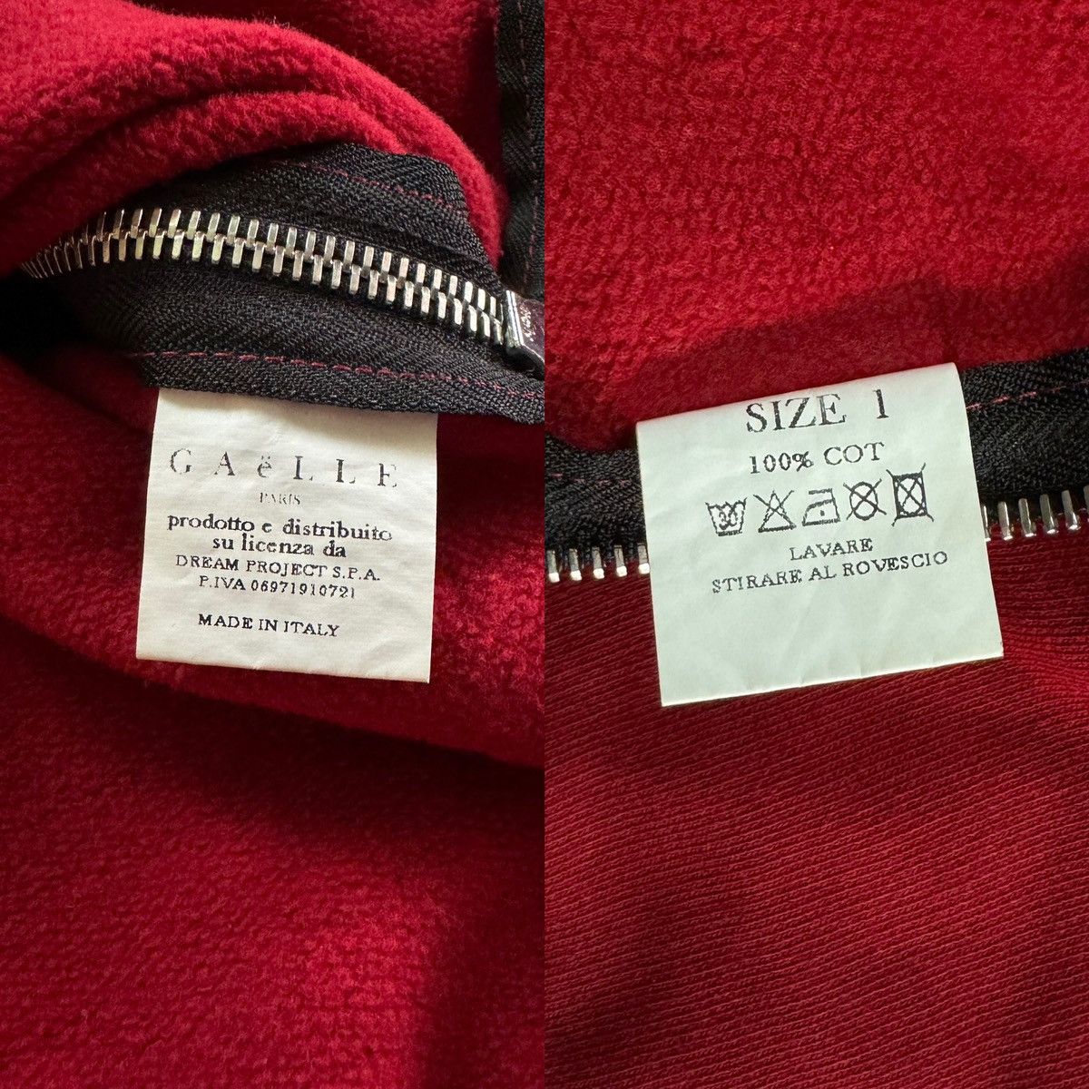 Gaelle Paris GAëLLE Paris Women’s Buckle Zip Red Sweatshirt Size S / US 4 / IT 40 - 6 Thumbnail